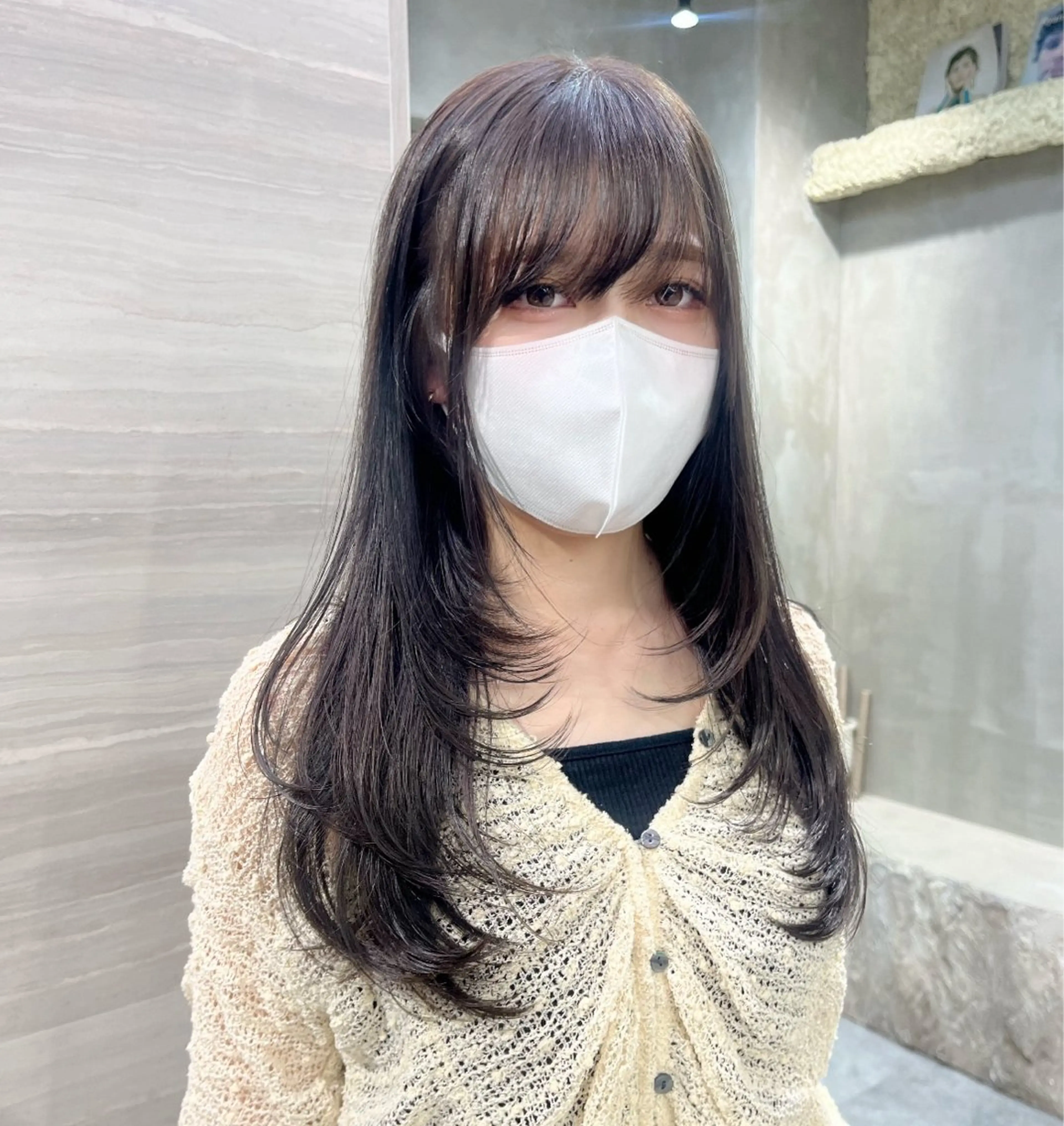 ロング カラー 透明感カラー レイヤーカット カット ヘアカラー トリートメント ナツミ/透明感カラー /酸性ストレートのヘアスタイル