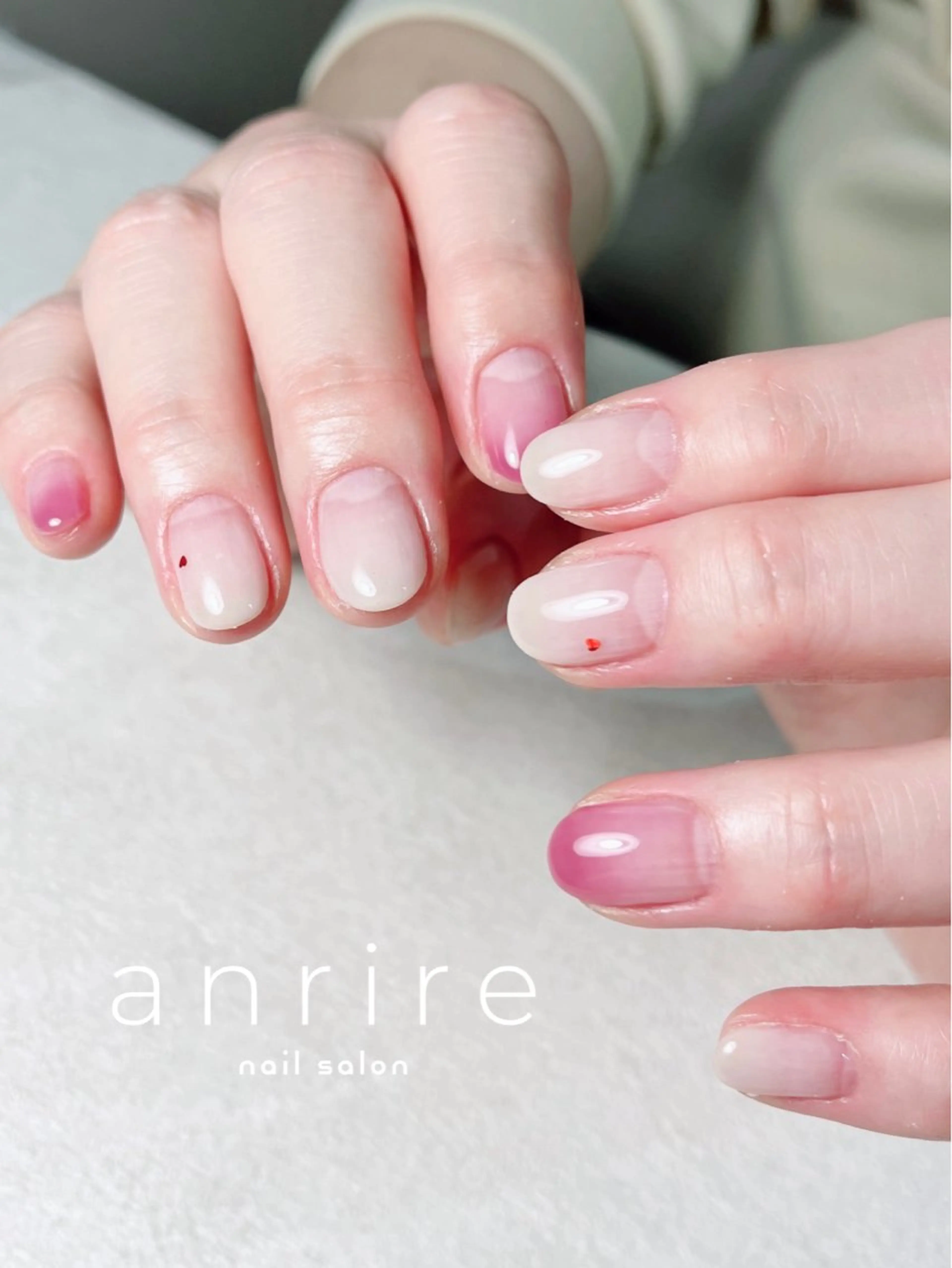 ネイル アートネイル ジェルネイル グラデーション ハート オフィスネイル ハンドネイル nail salon anrire〜アンリール〜所属・nailsalon anrireのネイルデザイン