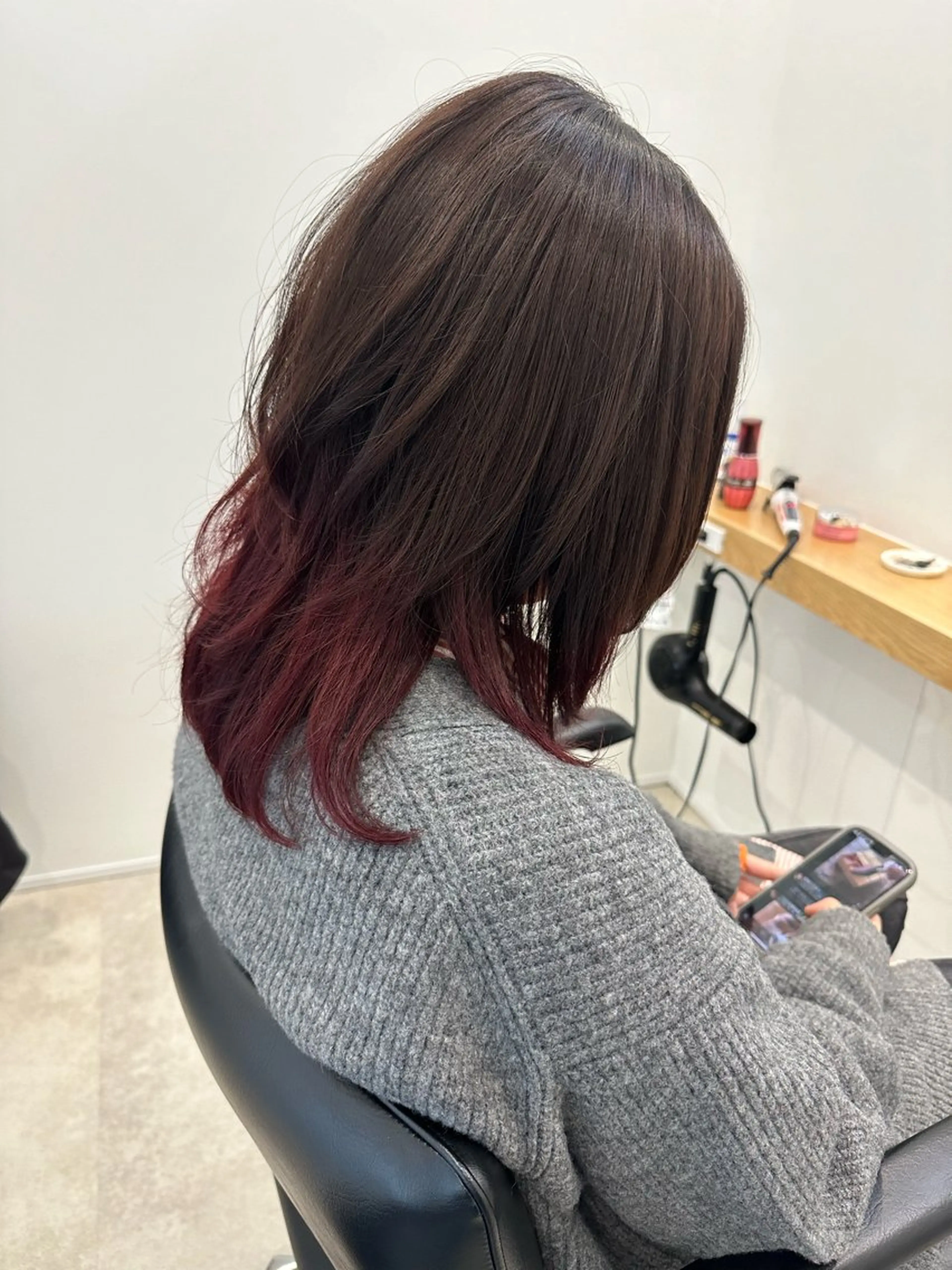 ミディアム カラー ヘアカラー トリートメント ヘアセット/艶カラー 💐nao.のヘアスタイル