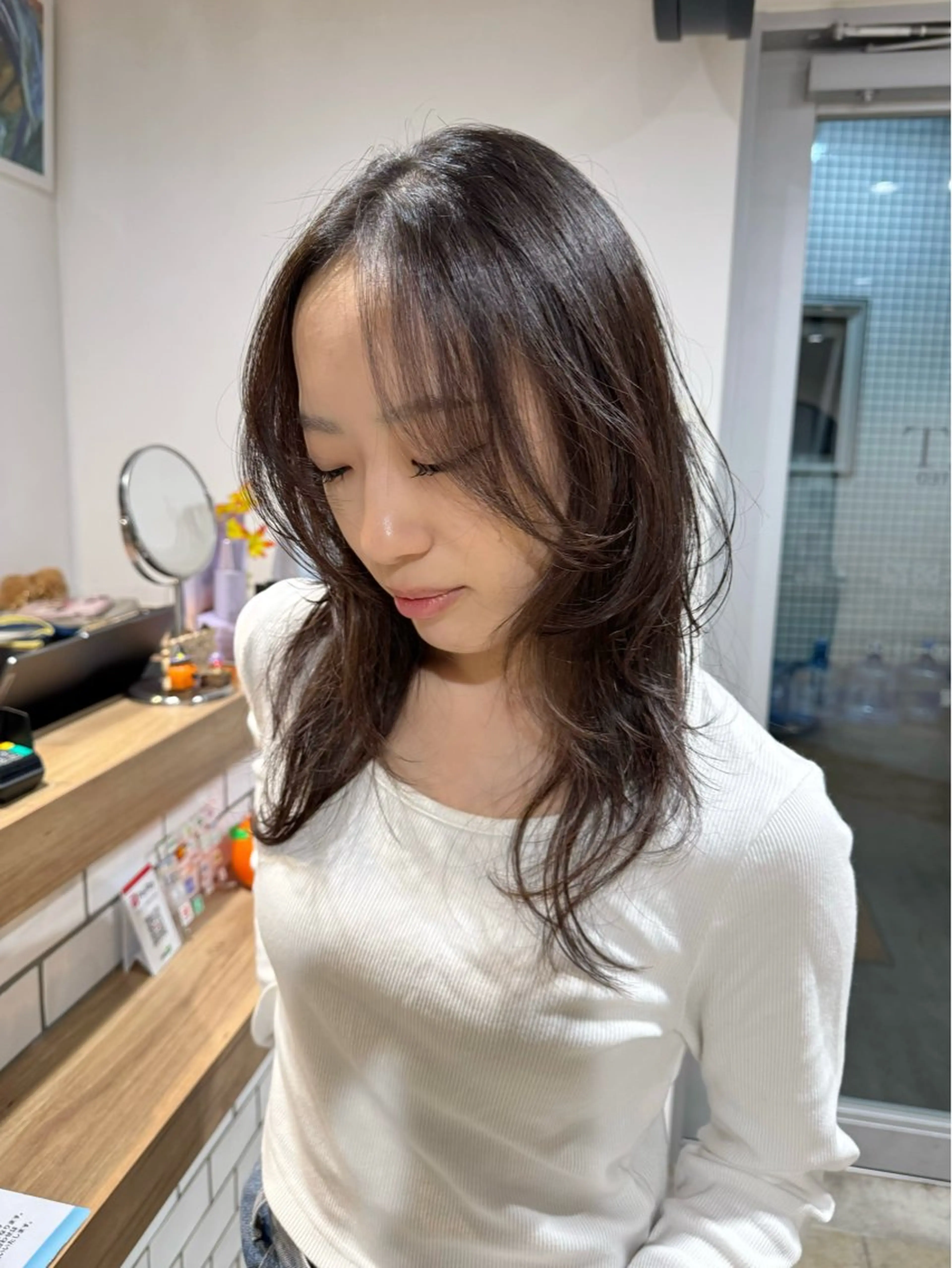 ミディアム ハッシュカット レイヤー/髪質改善 渡邉【日吉美容室】のヘアスタイル