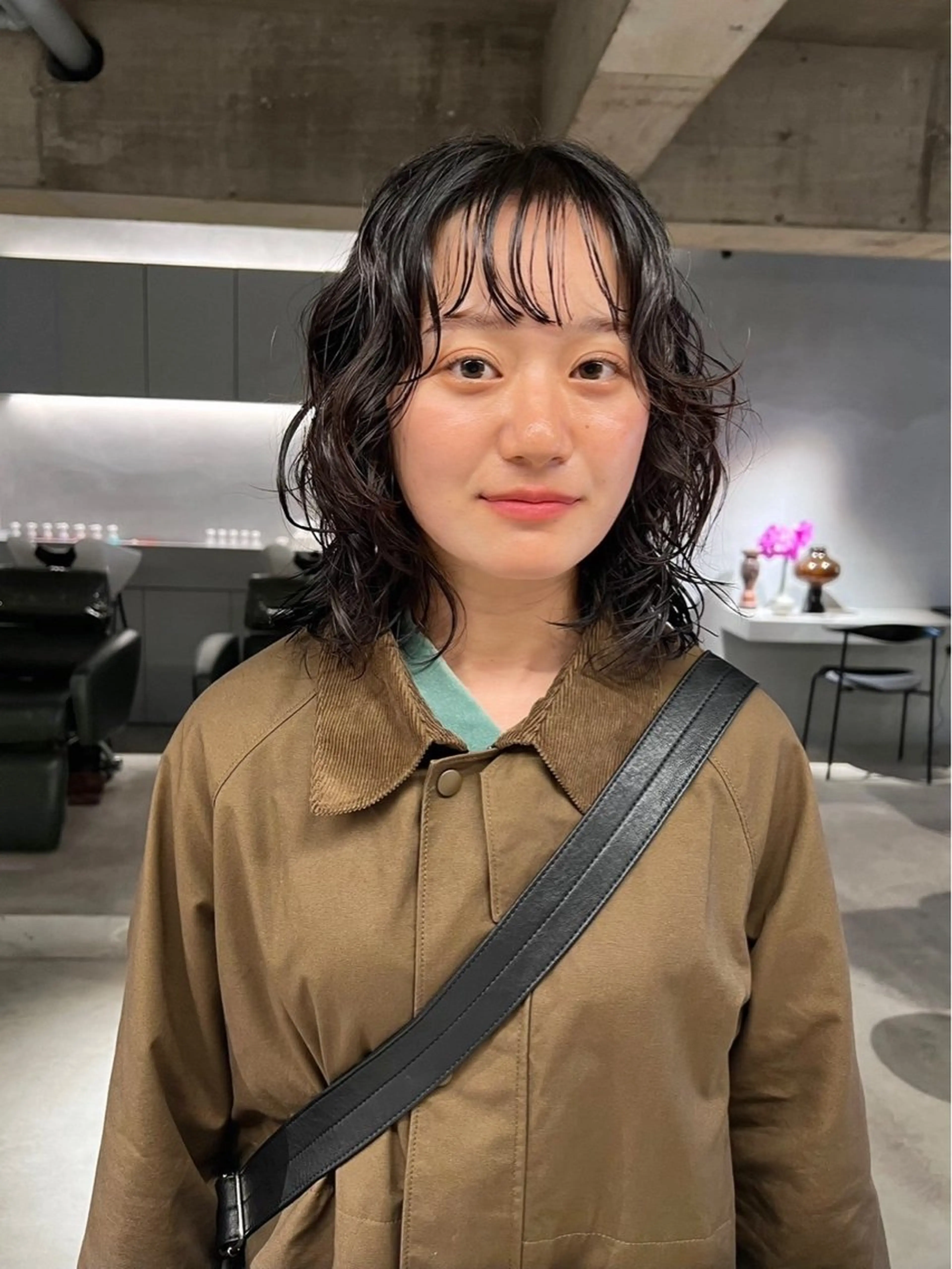 ミディアム カラー 中村 衣里のヘアスタイル