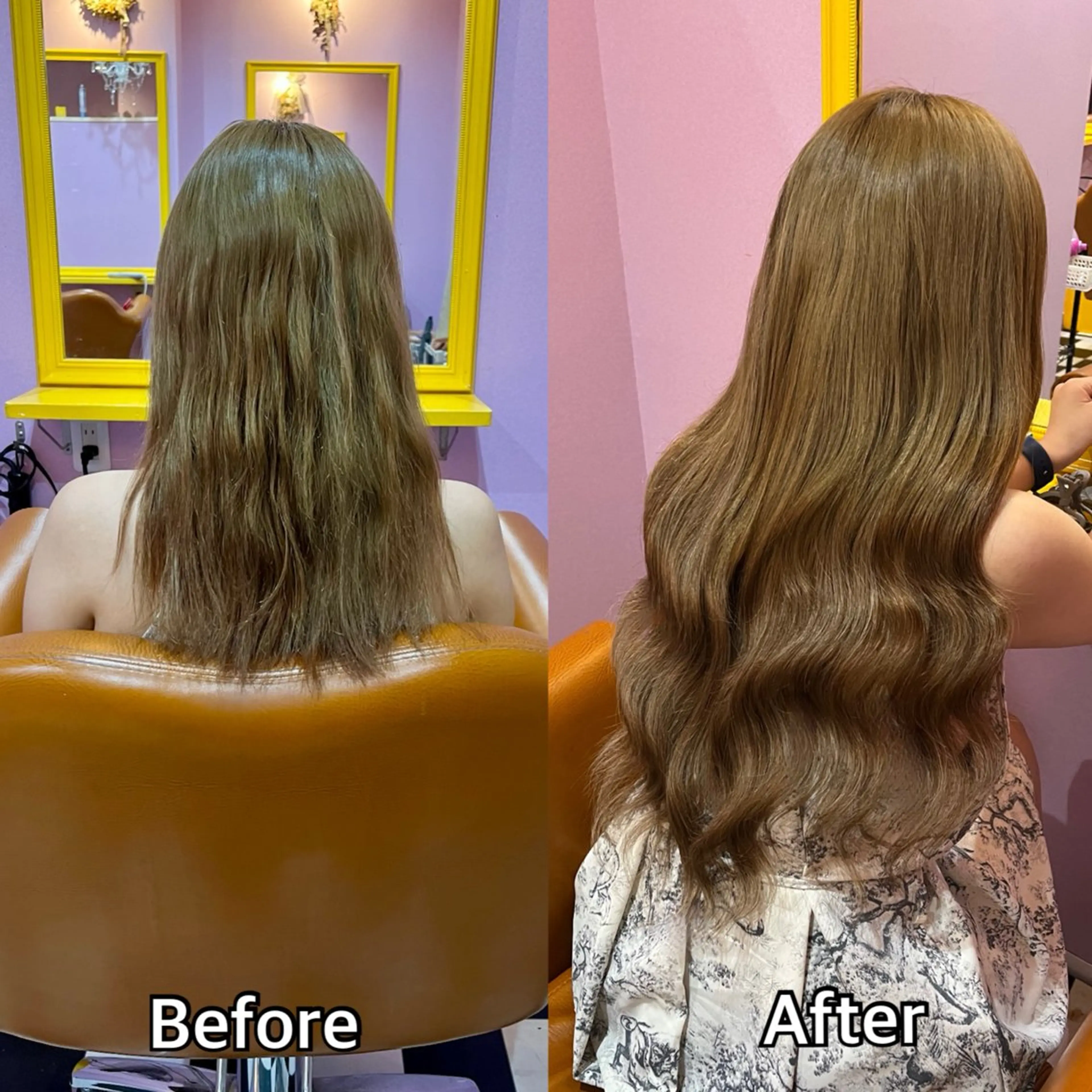 ロング シール+ちび編み込み エクステ梅田🐨のヘアスタイル