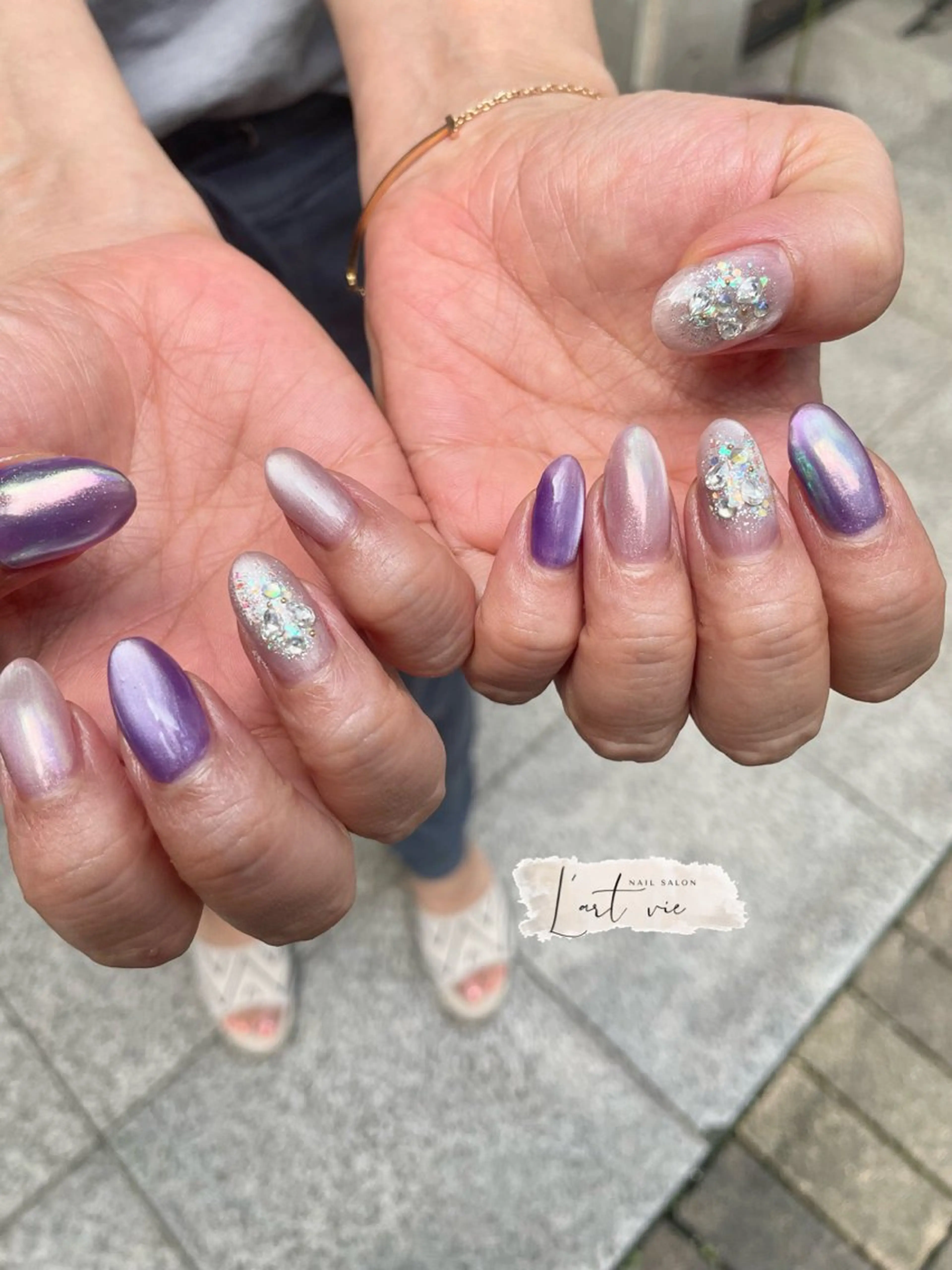 ネイル オーロラネイル マグネットネイル ミラーネイル ハンドネイル NailSalon L’artVieのネイルデザイン
