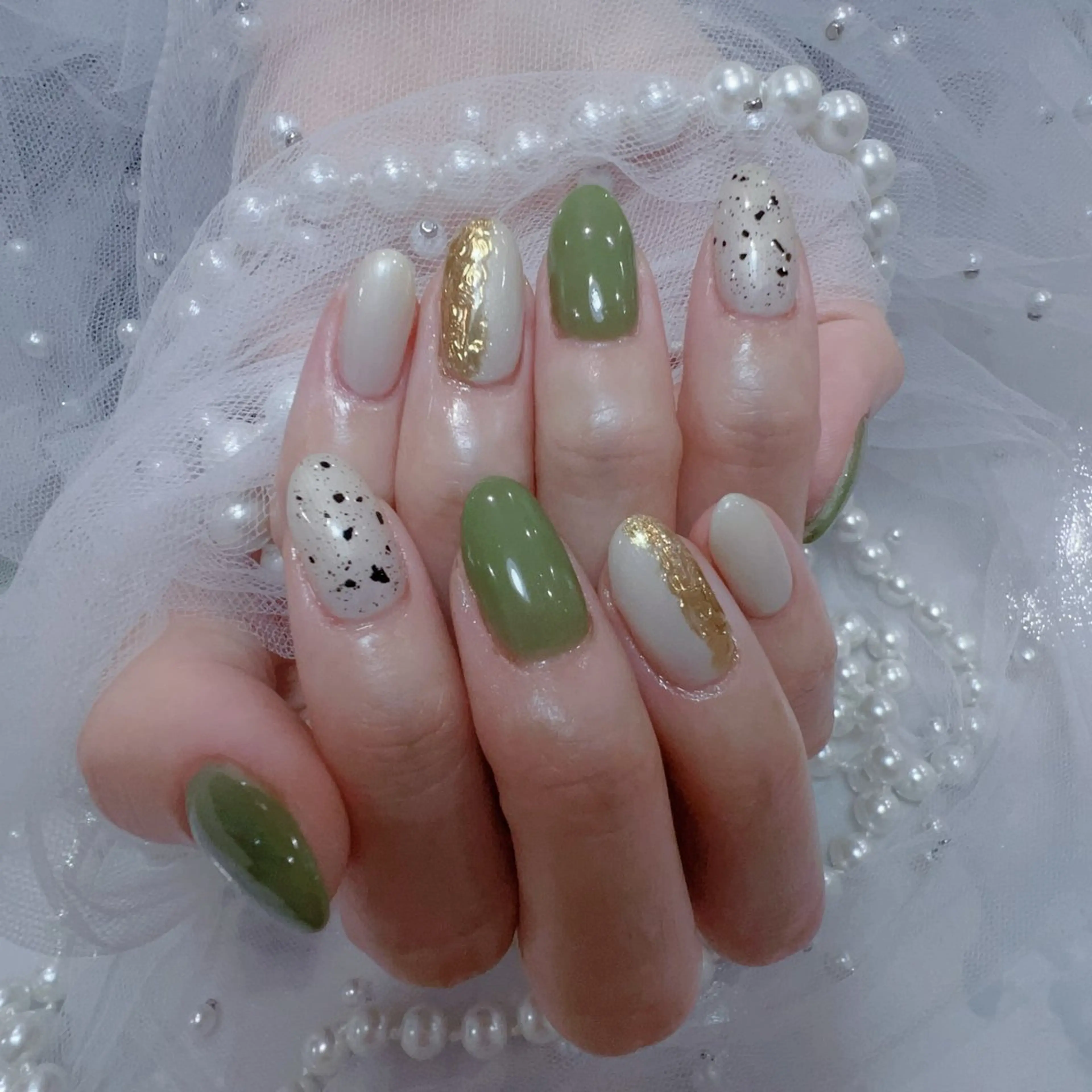 ネイル アートネイル フラッシュネイル フレンチネイル ジェルネイル ガラスフレンチ You&Me Yukiのネイルデザイン