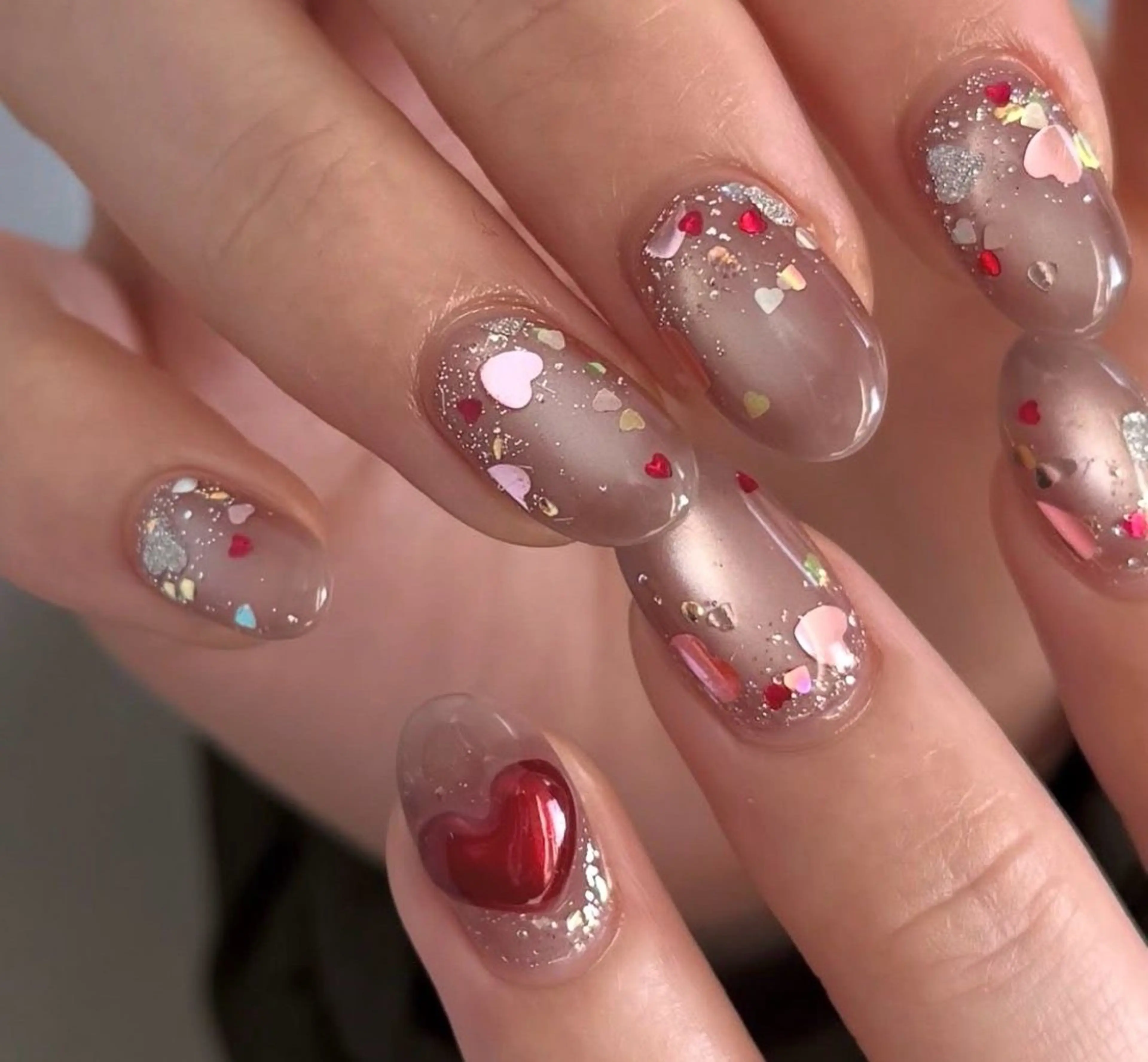 ネイル 韓国ネイル 持ち込み ニュアンスネイル ネイルチップ 冬ネイル RINN ANA.CHUOのネイルデザイン