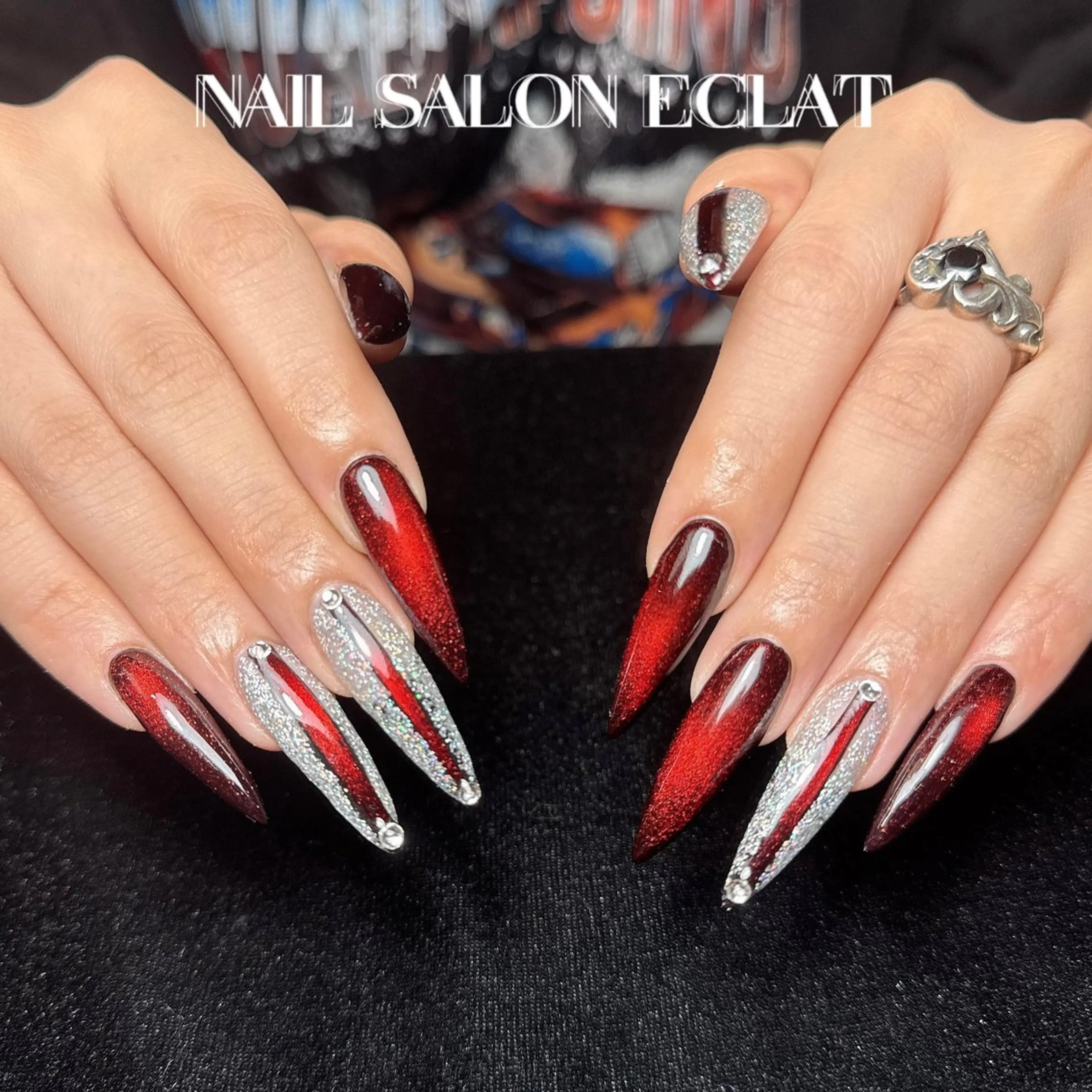 ネイル アートネイル マグネットネイル ネイルチップ ハンドネイル ネイルサロン Eclat溝ノ口店のネイルデザイン