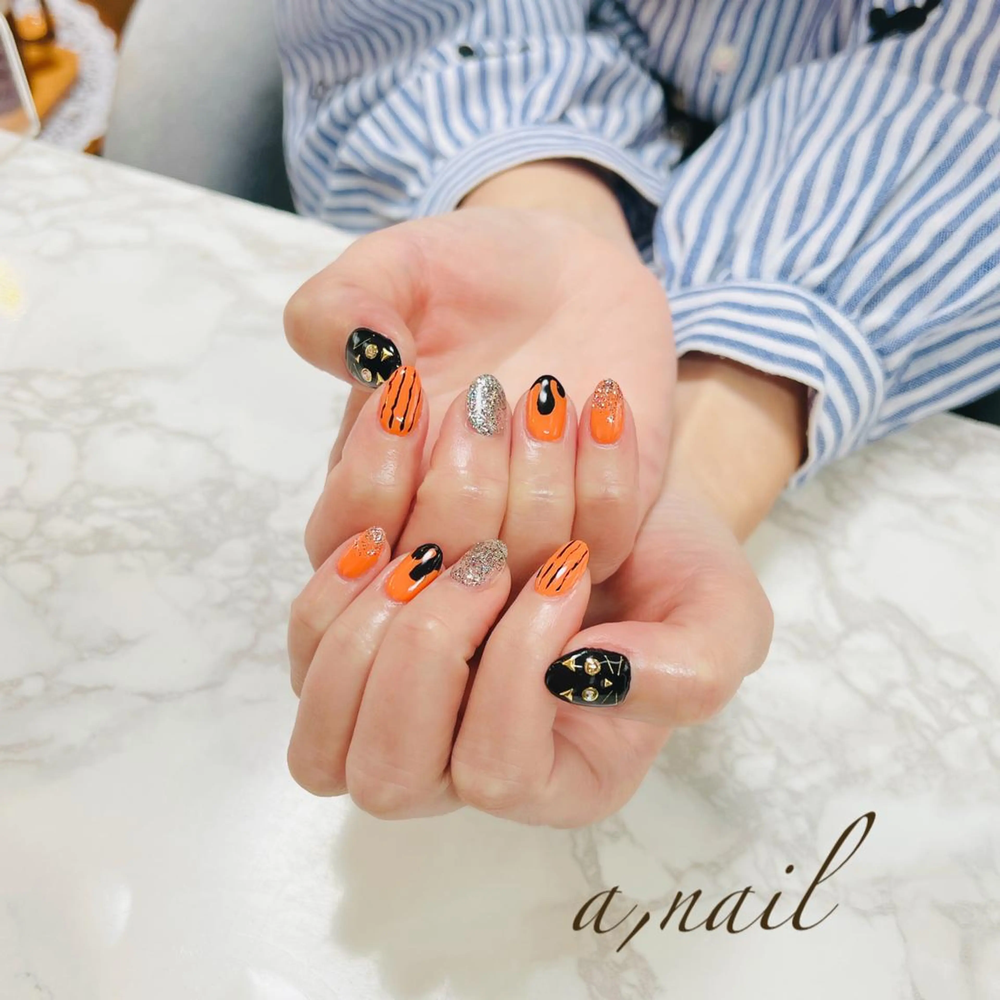 ネイル フットネイル ジェルネイル グラデーション ハロウィン ワンカラーネイル ネイルサロン エーネイルのネイルデザイン