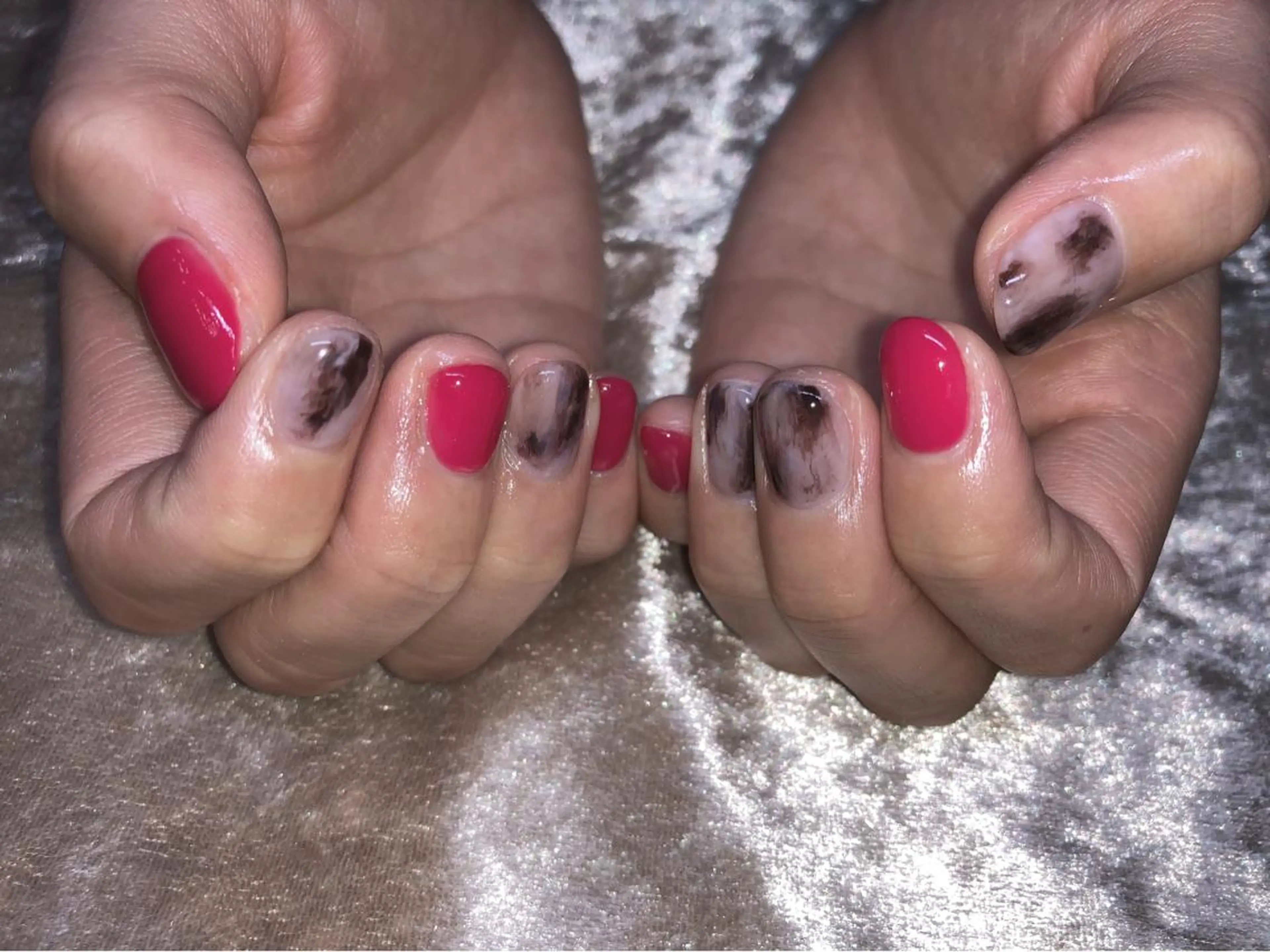 ネイル 持ち込み ストーンネイル ☽ ☾のネイルデザイン