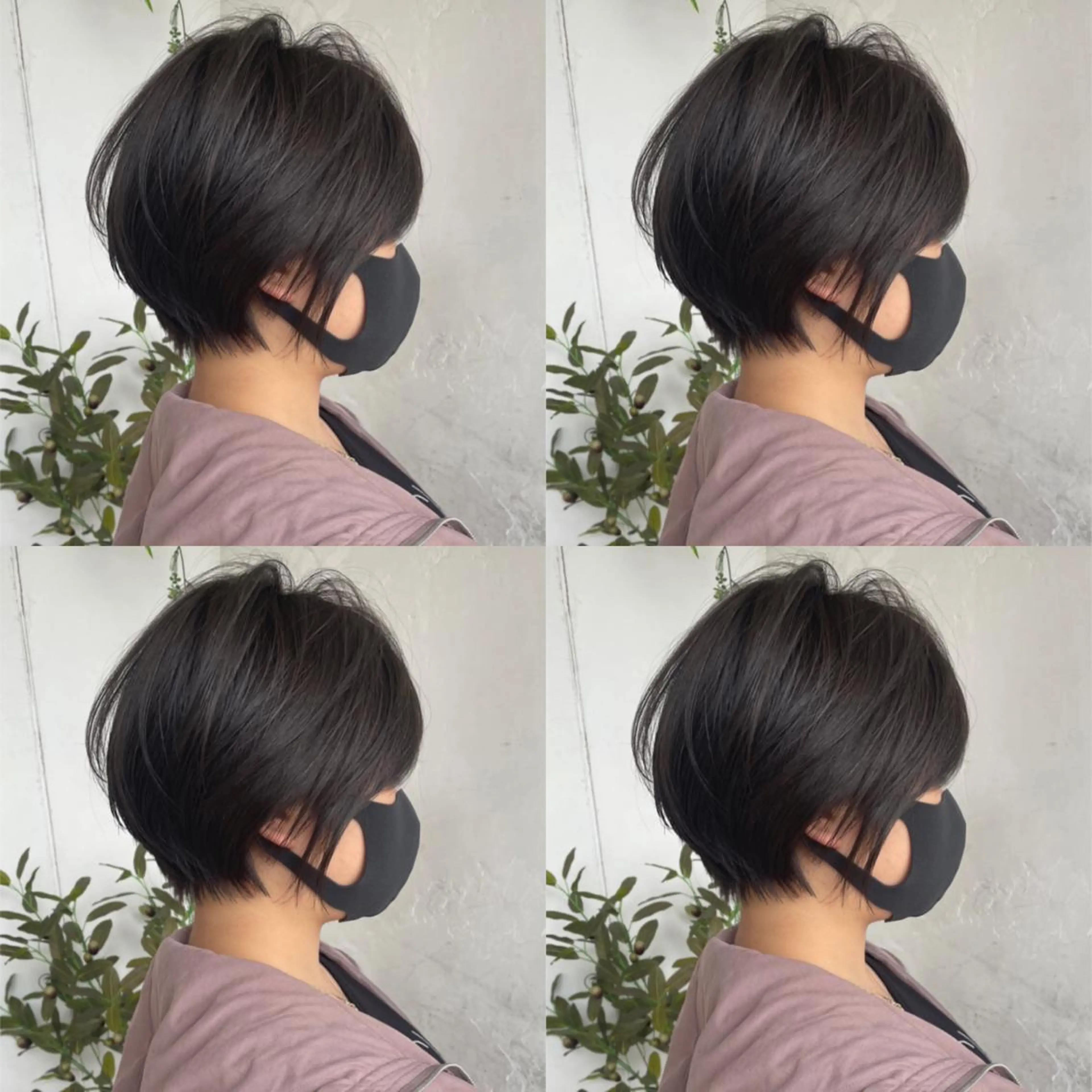 ショート カラー ショートボブ ハンサムショート 丸みショート デザインカラー ハイライトカラー カット ヘアカラー トリートメント 京都大人女性ショート 徒歩1分/秋山のヘアスタイル