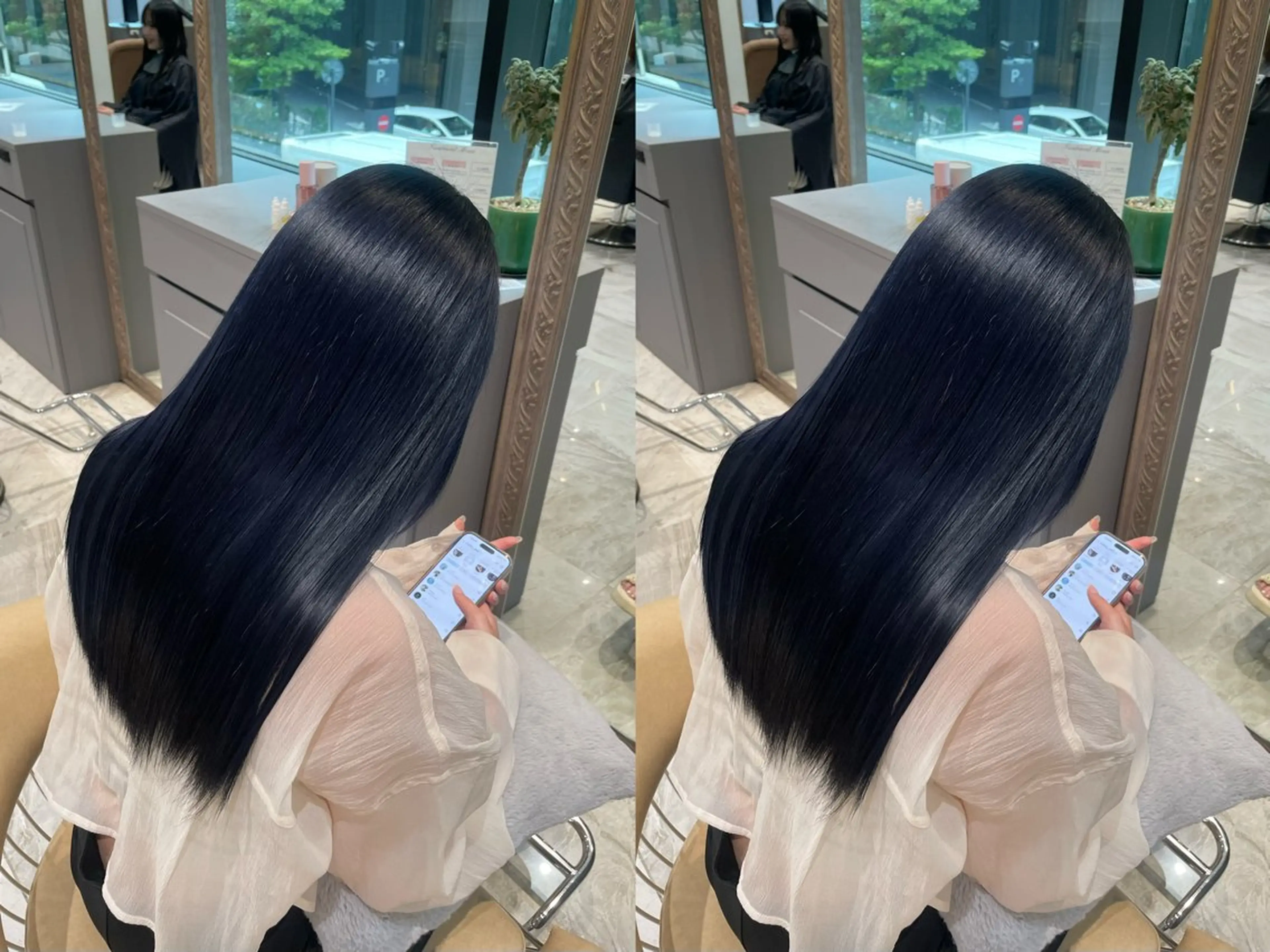 カラー ゆらんちょ/ブリーチ 無w/縮毛矯正/暖色のヘアスタイル