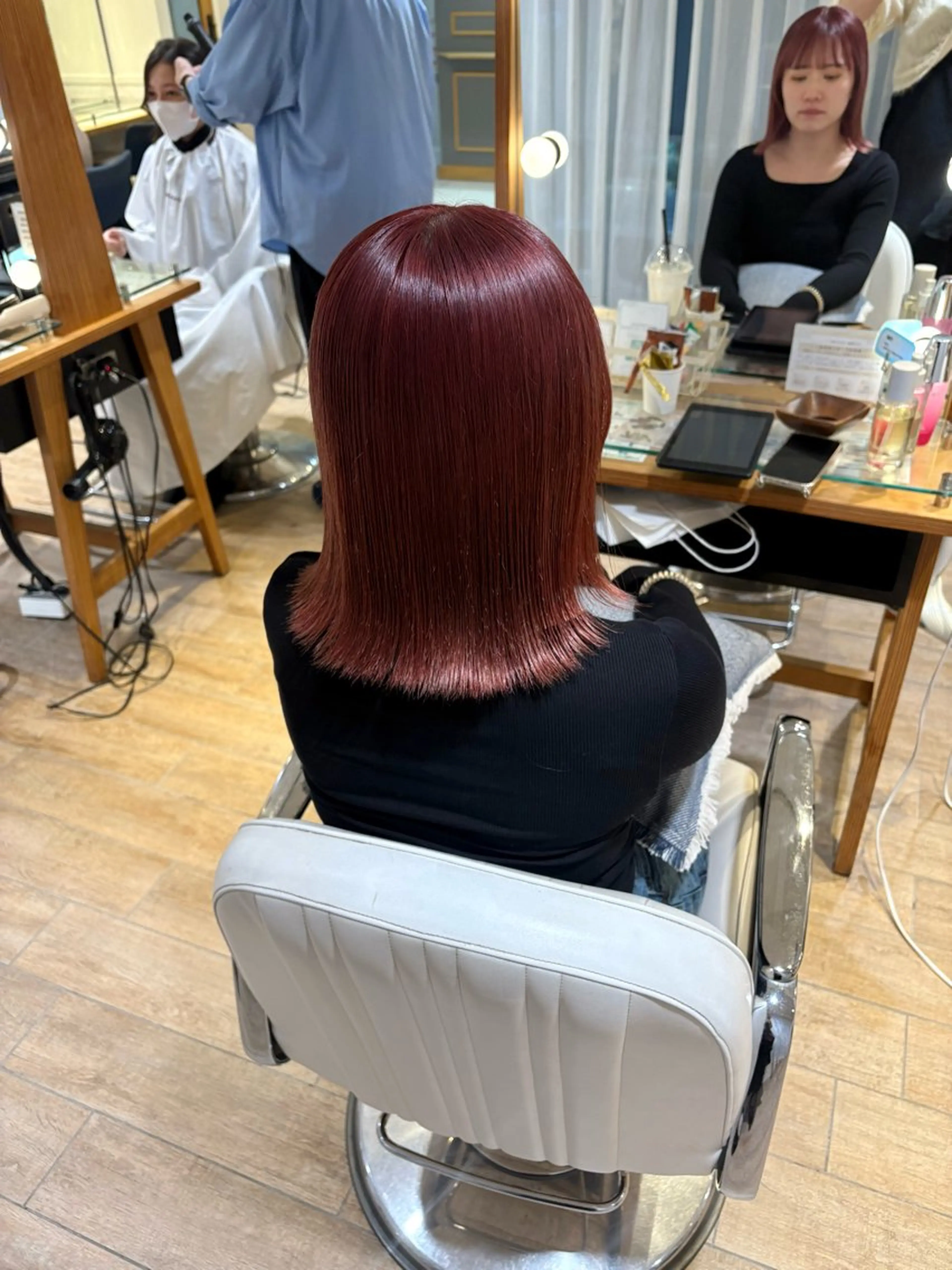 セミロング カラー ヘアアレンジ ヘアカラー トリートメント ハイトーンピンク🍑 ブリーチ🍑RINAのヘアスタイル