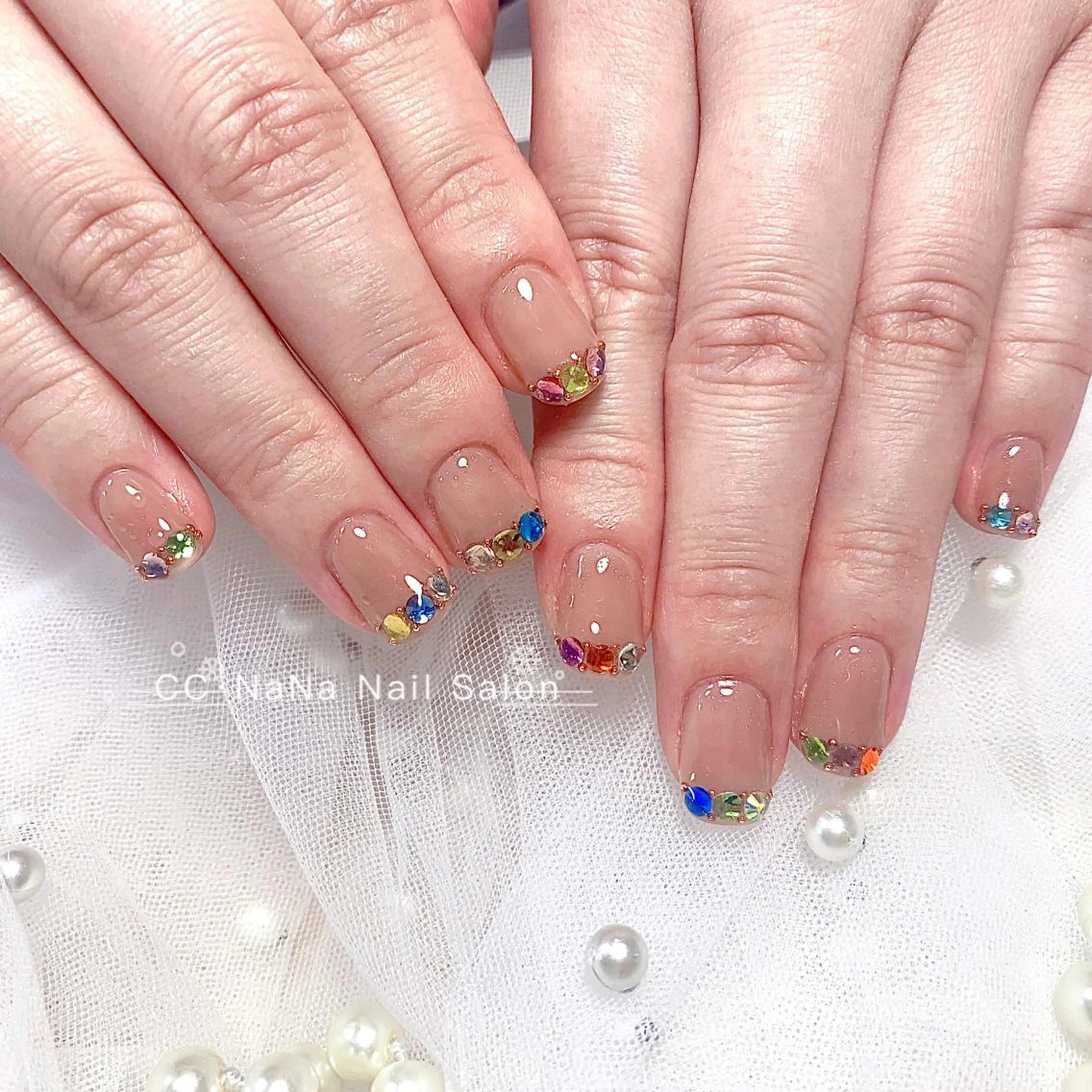 ネイル アートネイル チークネイル フラッシュネイル ジェルネイル キラキラネイル ハンドネイル 💎CC・NaNa 韓国風ネイル🌙Cのネイルデザイン