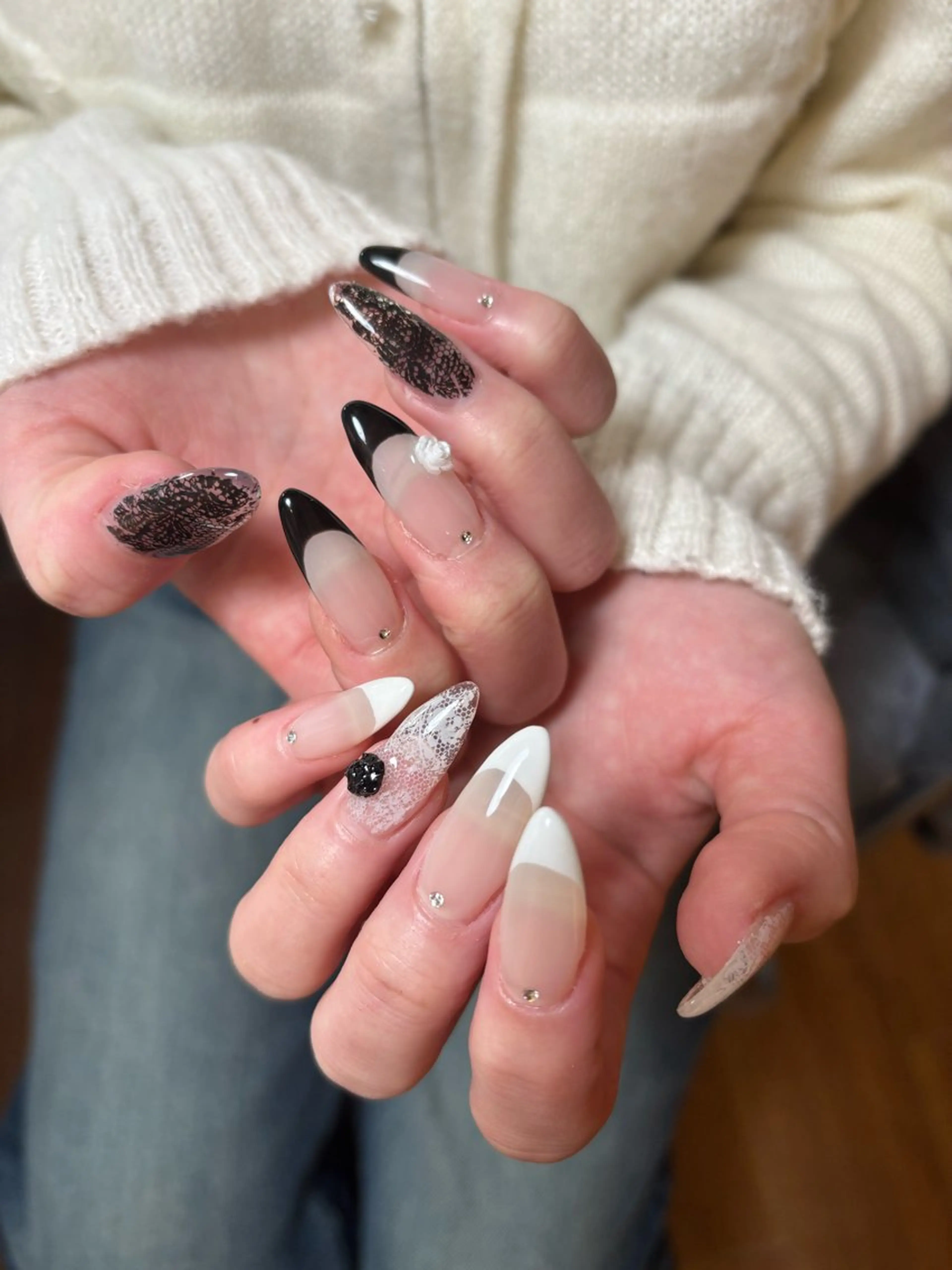 ネイル レース ハンドネイル 🦋Hina🦋 1月予約受付中✨のネイルデザイン