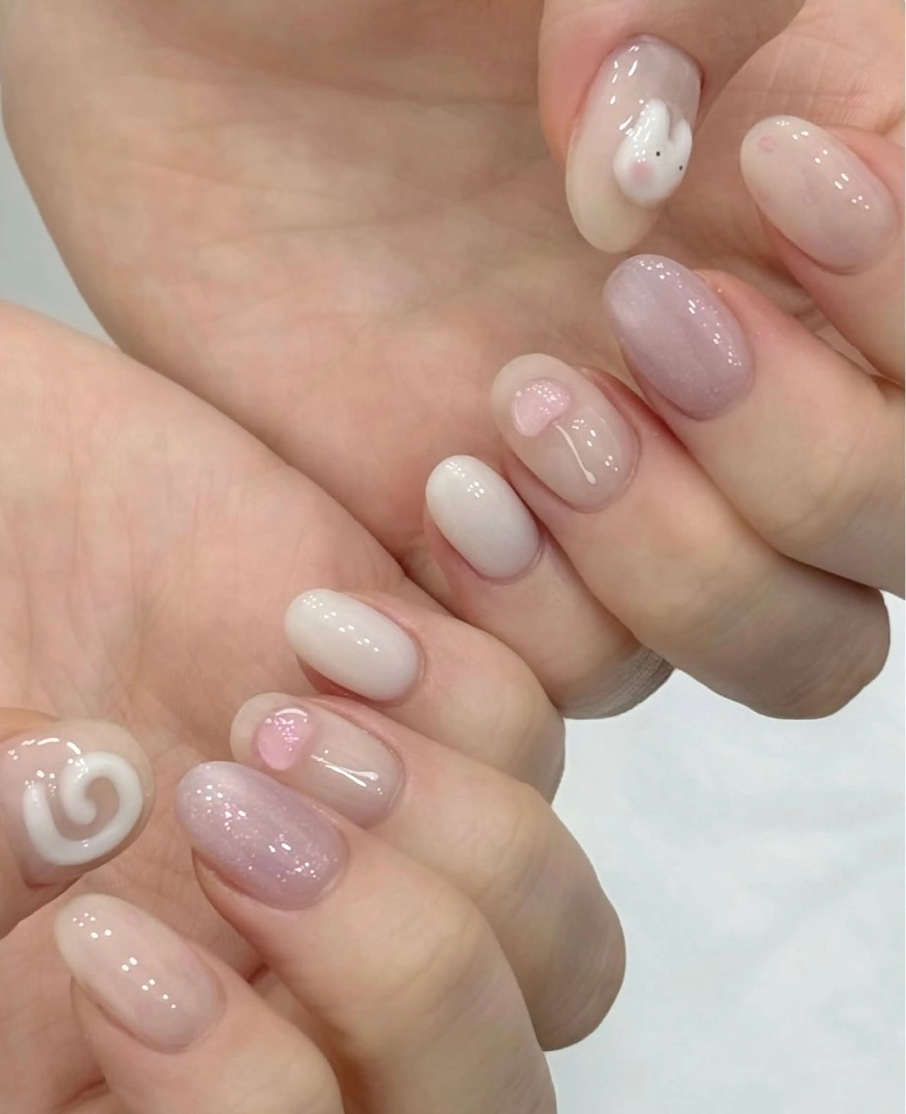 ネイル 韓国ネイル 持ち込み ニュアンスネイル ネイルチップ ハンドネイル TABI ANA.CHUOのネイルデザイン