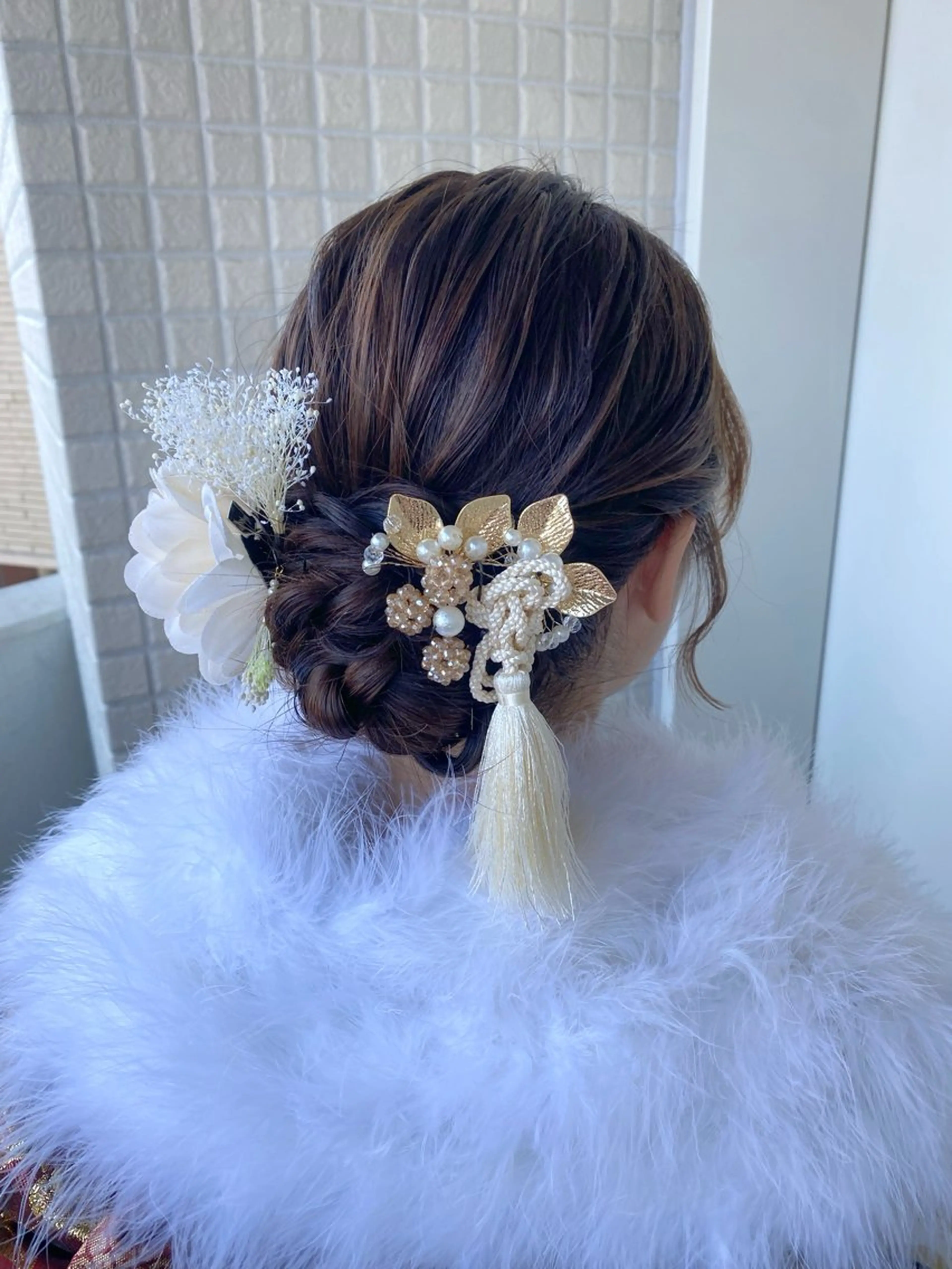 セミロング ヘアアレンジ 艶カラー/縮毛矯正/ ケア/アレンジ/桜悠のヘアスタイル