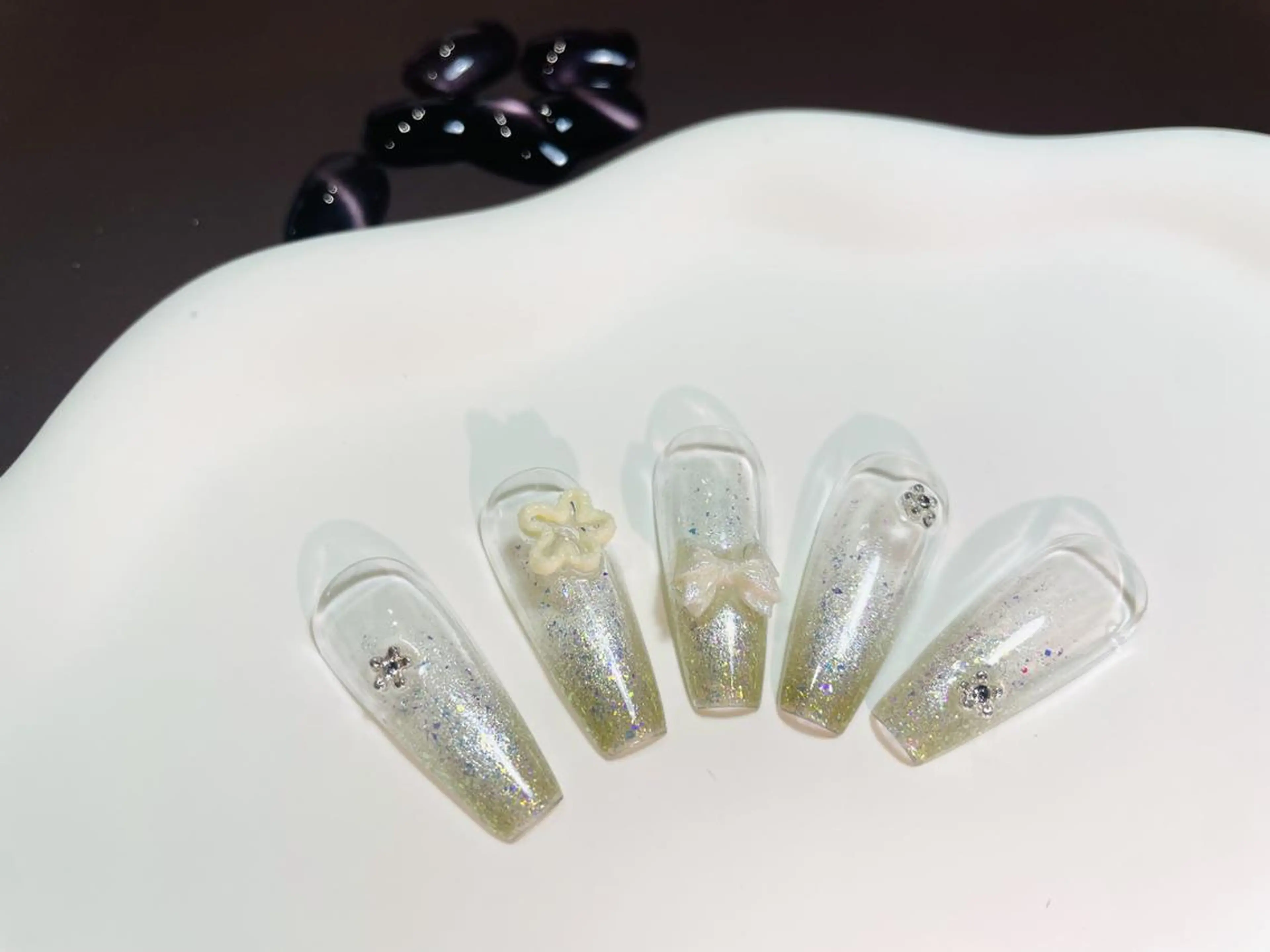 ネイル フットネイル フレンチネイル ジェルネイル ガラスフレンチ 韓国ネイル MoriseNail 表参道のネイルデザイン