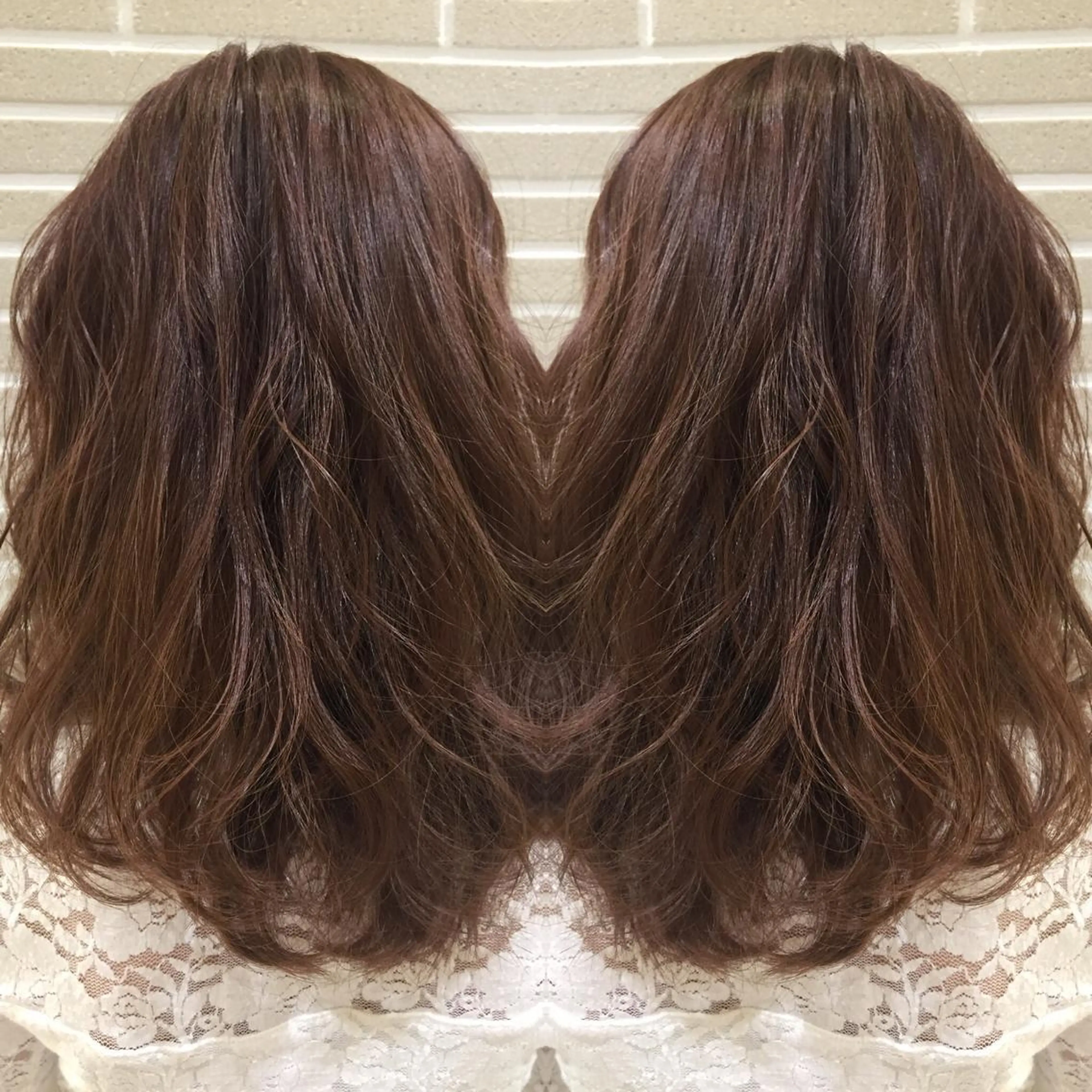 セミロング カラー パーマ ヘアアレンジ カット ヘアカラー トリートメント 山北 咲子のヘアスタイル