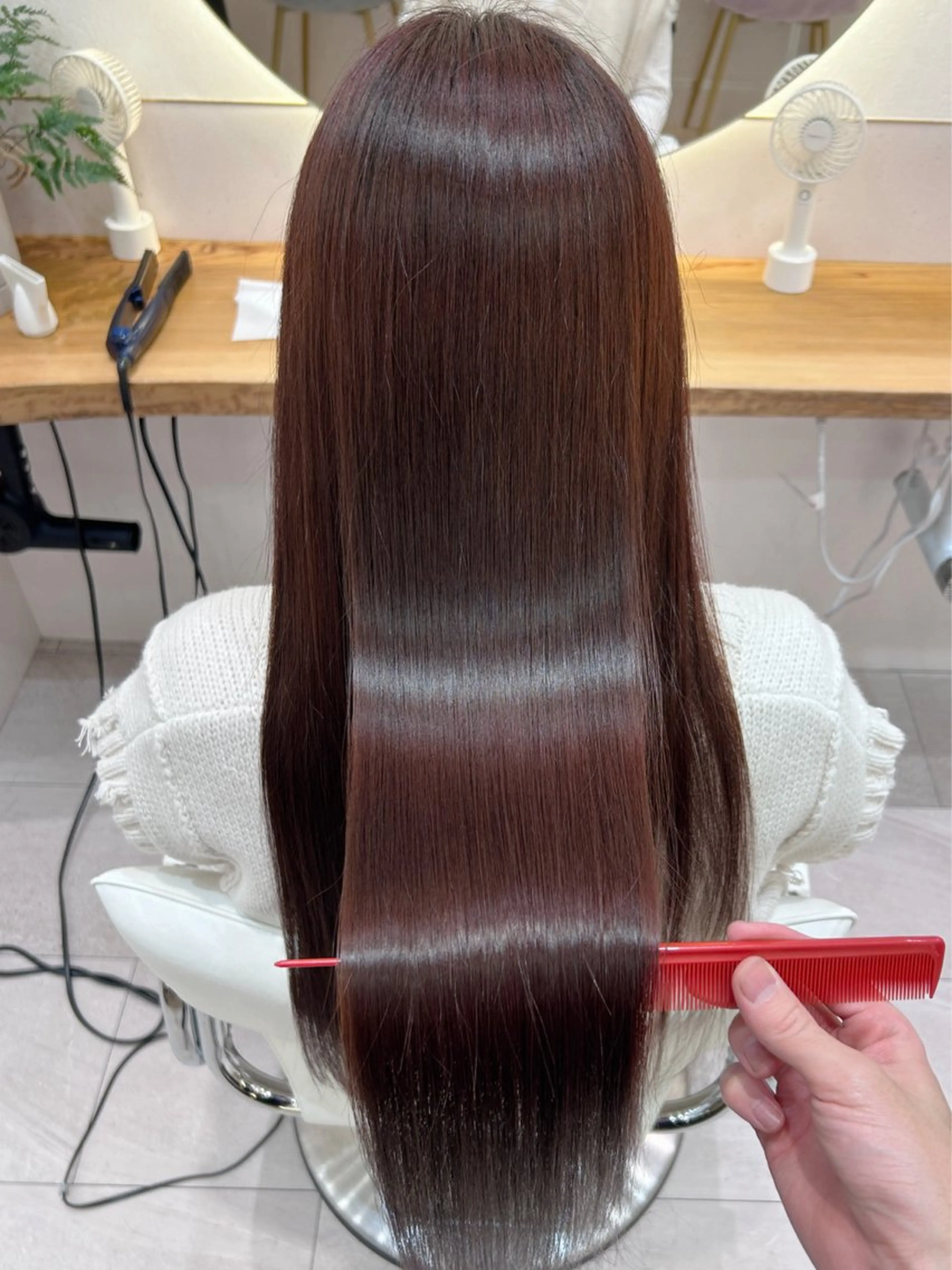 ロング 髪質改善 縮毛矯正 トリートメント カット ヘアカラー 縮毛矯正 トリートメント ボブ/レイヤーボブ/ 髪質改善/梶川 夏季のヘアスタイル