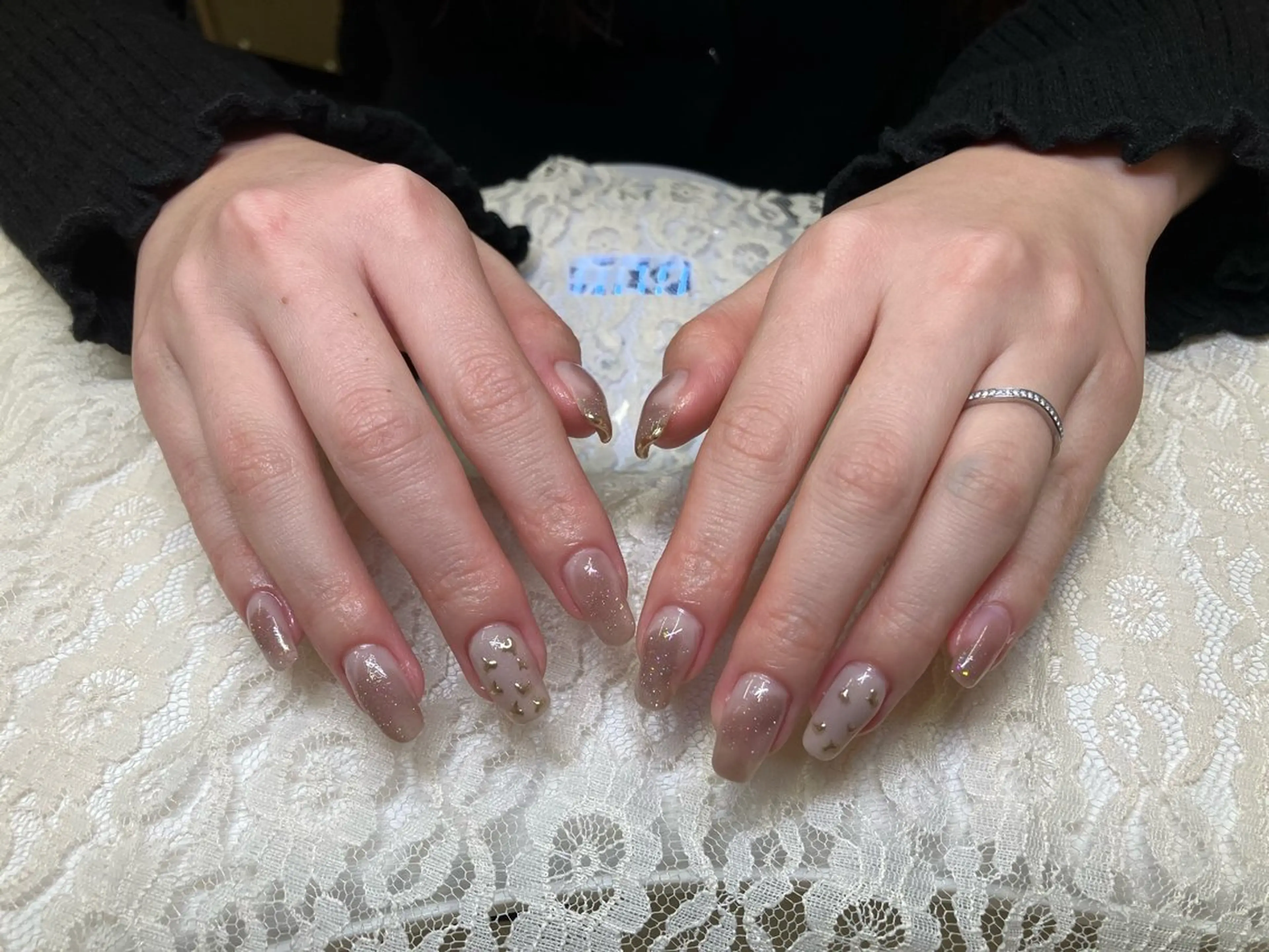 ネイル ハート ミラーネイル ニュアンスネイル ハンドネイル Horizon☆Nails所属・Horizon ☆ Nailsのネイルデザイン