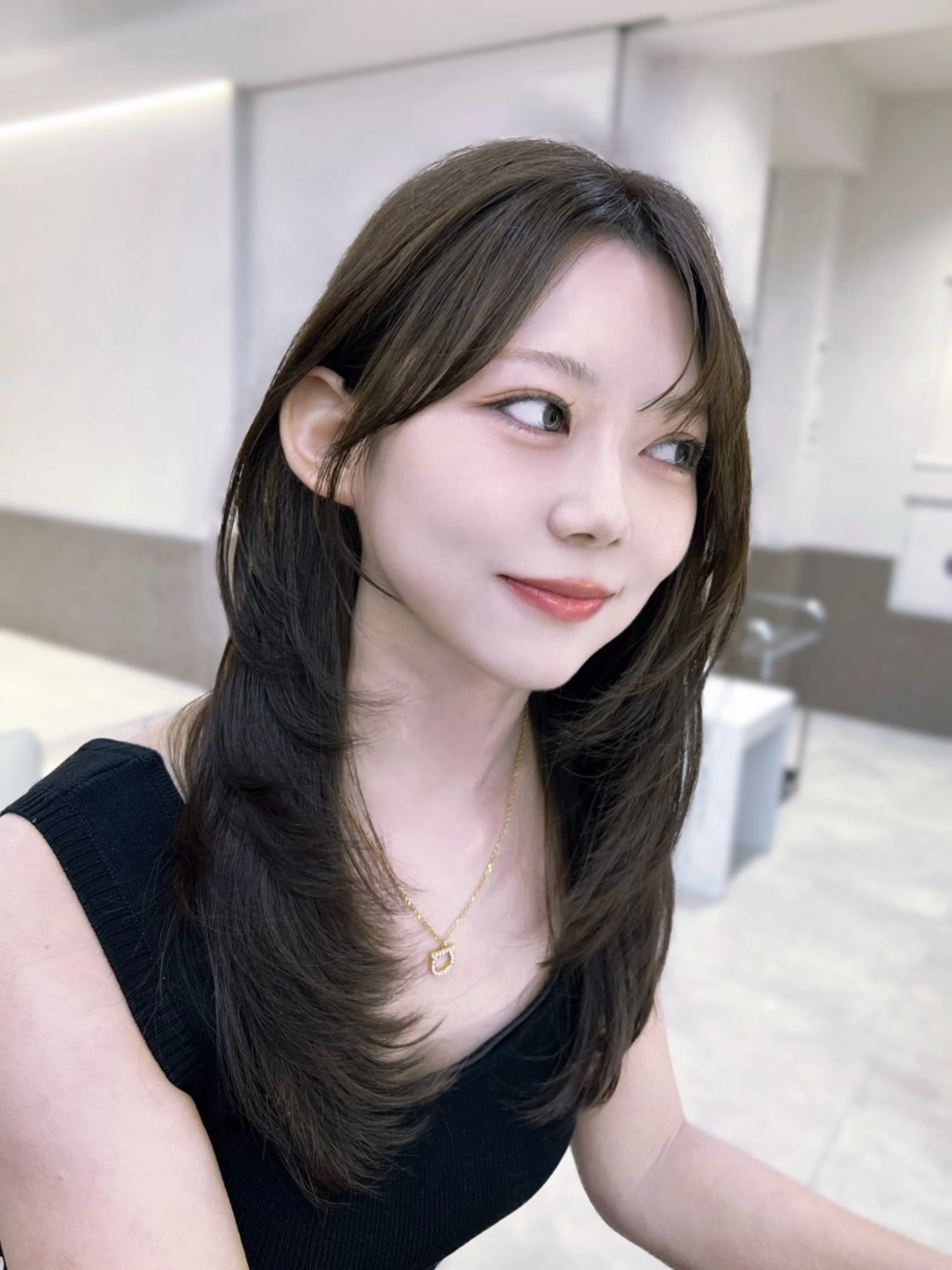 セミロング カラー 韓国風ヘア トリートメント カット ヘアカラー トリートメント 🏅韓国ヘア/新宿/ レイヤー/KSukeのヘアスタイル