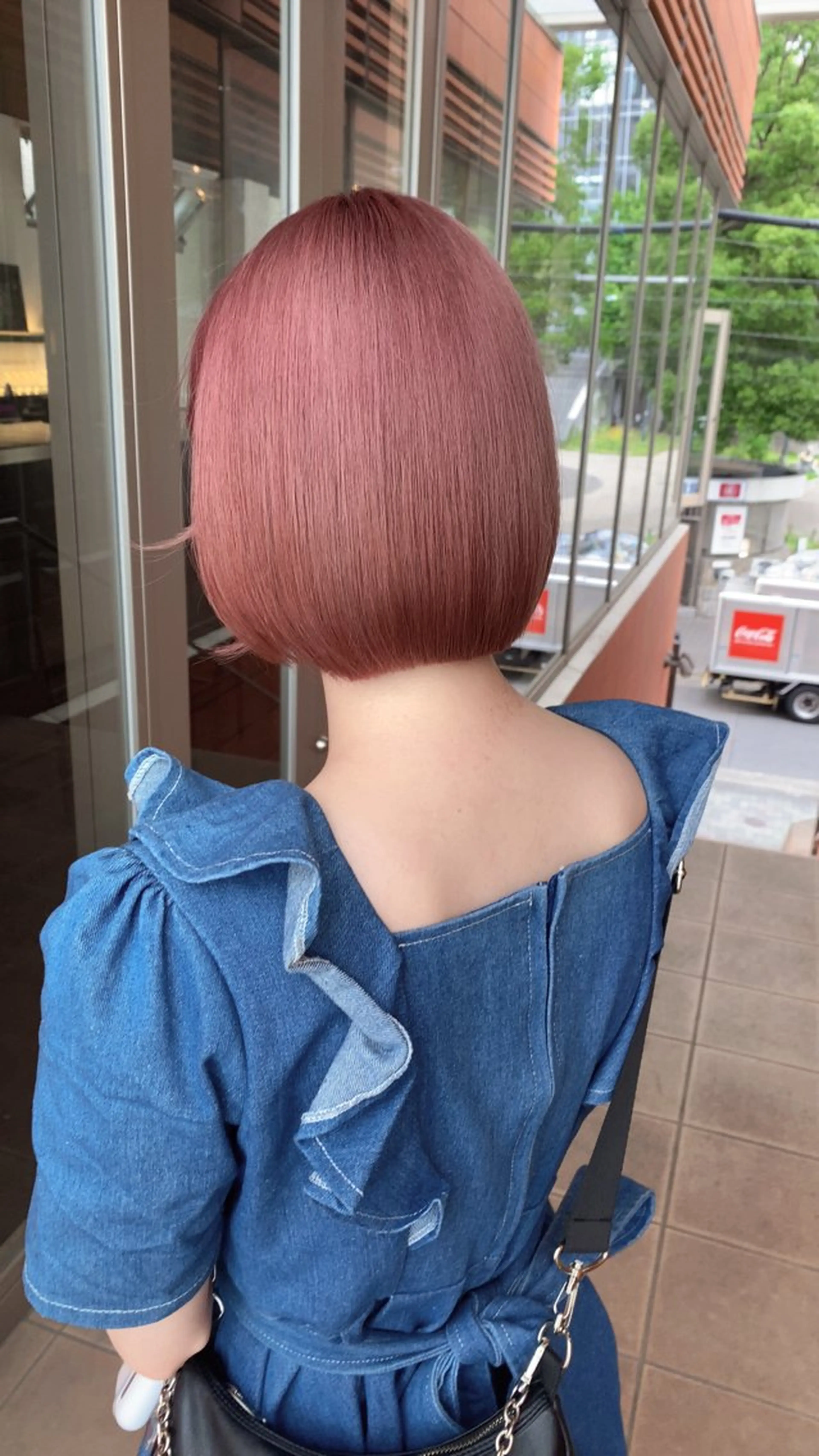 ショート カラー ピンクカラー ブリーチ/髪質改善/ ハイトーン/暖色のヘアスタイル