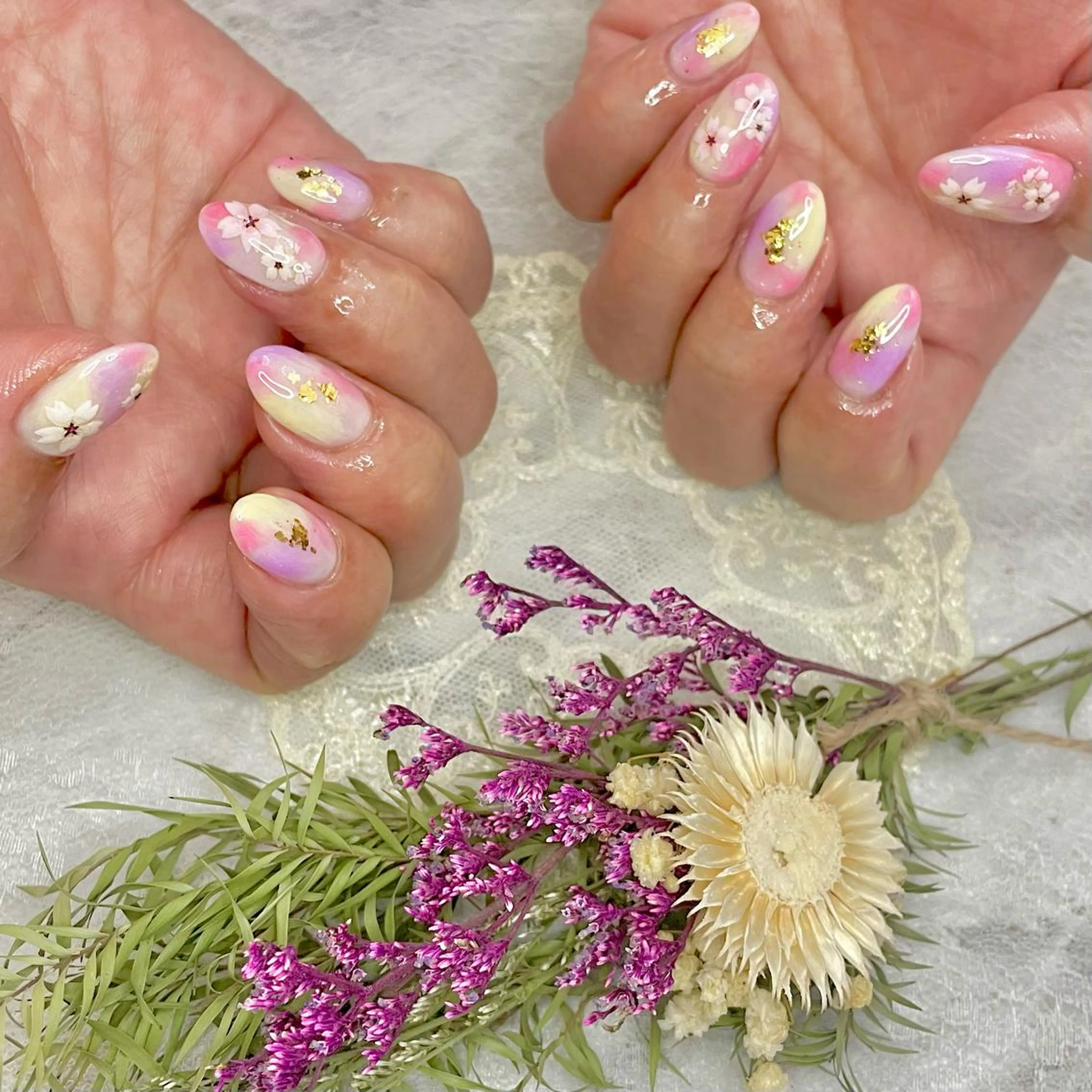 ネイル 桜ネイル ジェルネイル 持ち込み J terrace Nailのネイルデザイン