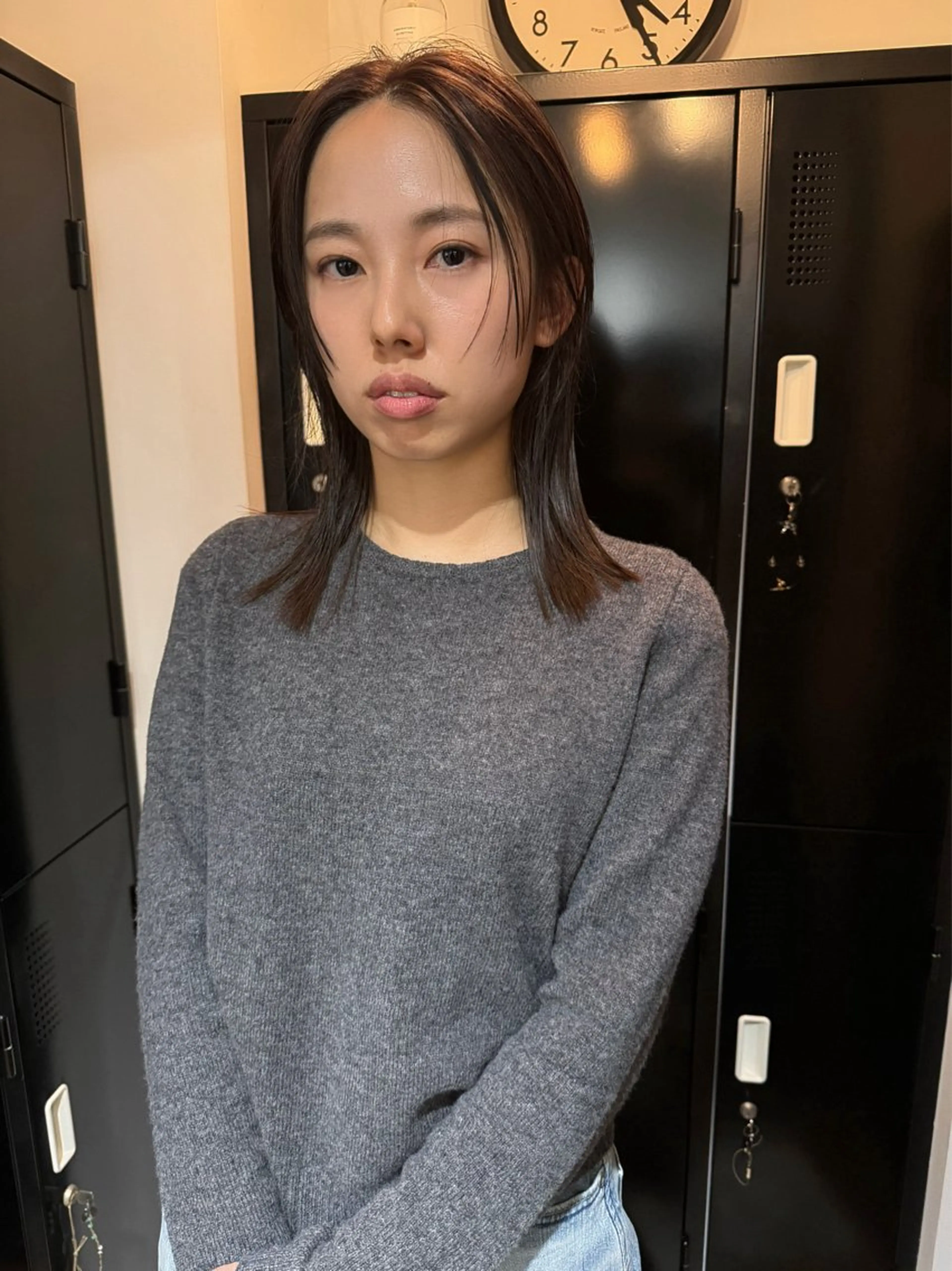 ミディアム カット ヘアカラー トリートメント レイヤーカット/暖色 カラー/mao🎀のヘアスタイル