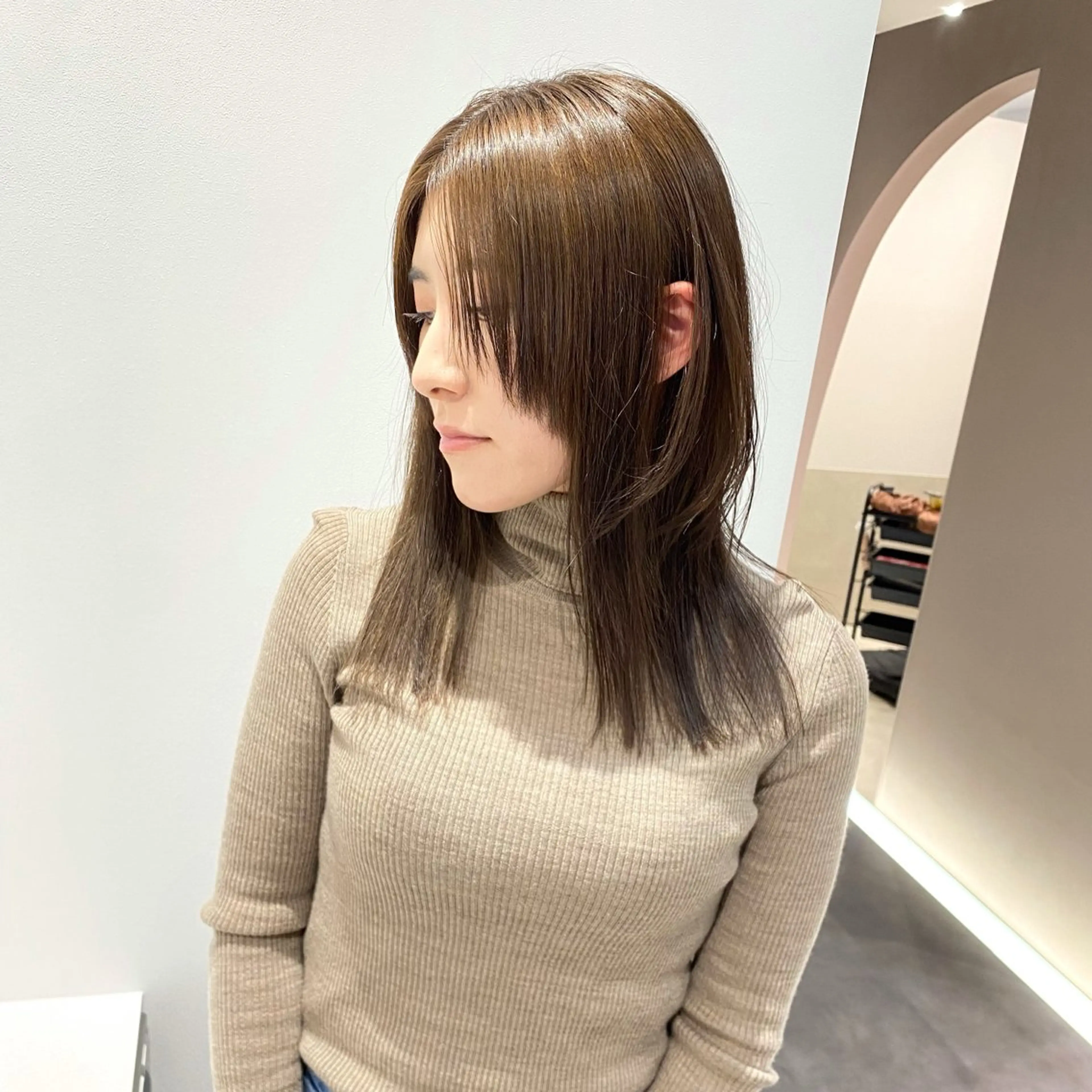 ミディアム カラー 髪質改善水素TR× レイヤーカット/熊澤のヘアスタイル