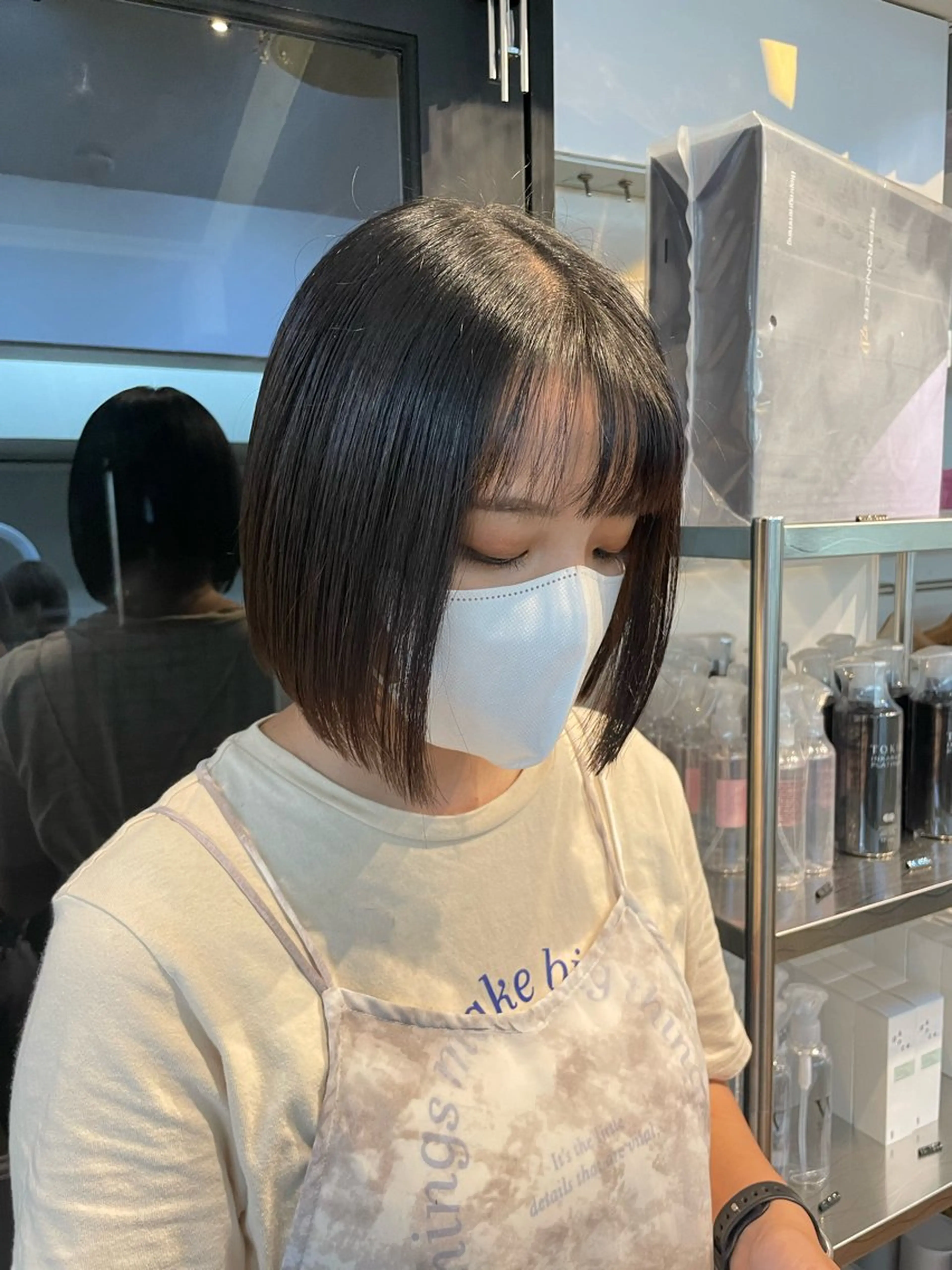 ショート 前下がりボブ ボブ yu-kaハッシュ カット/韓国レイヤーのヘアスタイル