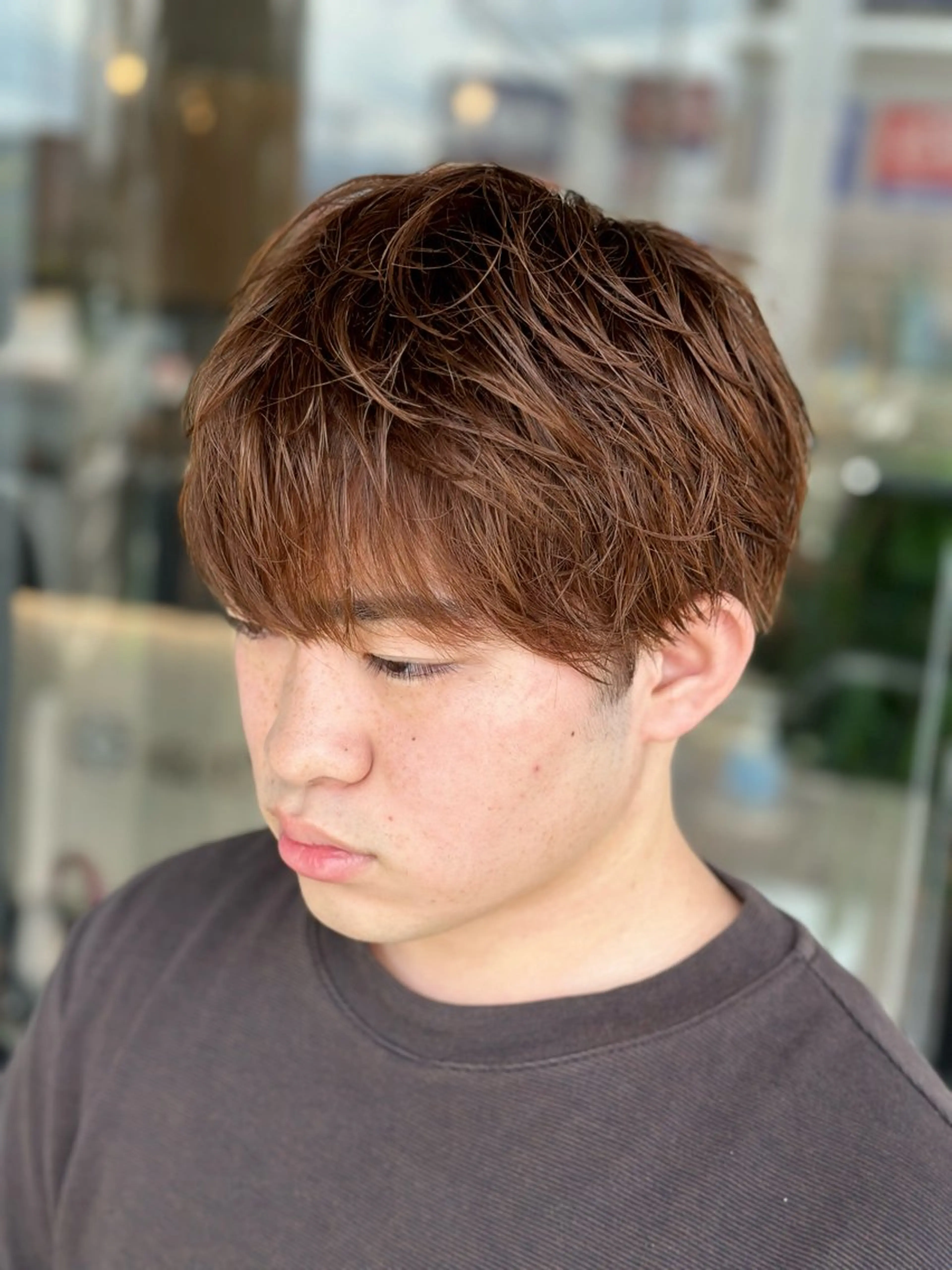 カラー メンズ マッシュ arika オケシ　リョウダイのヘアスタイル