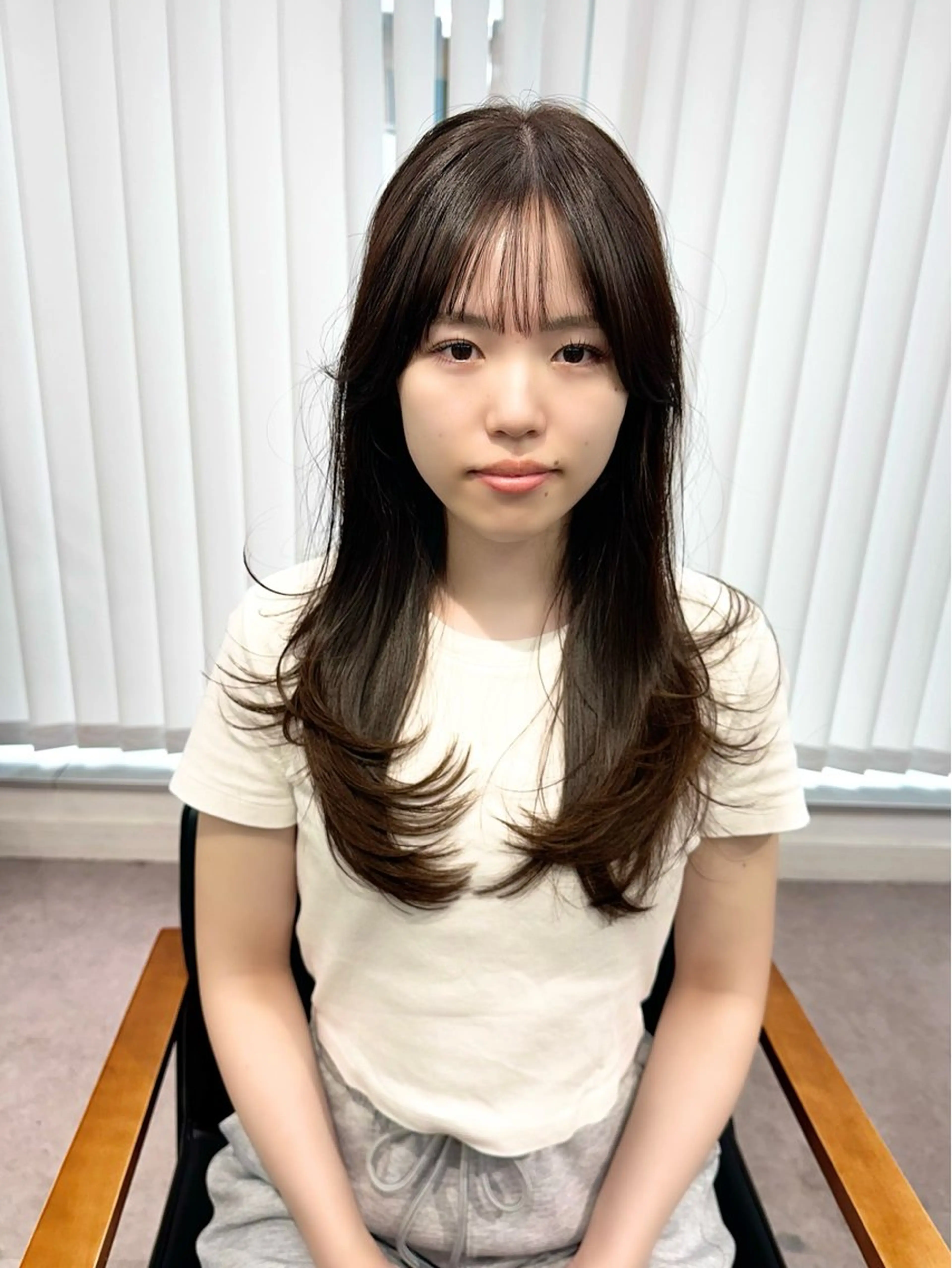 ロング カラー パーマ ヘアアレンジ メンズ キッズ 小顔顔まわり/ レイヤーカット🌿のヘアスタイル