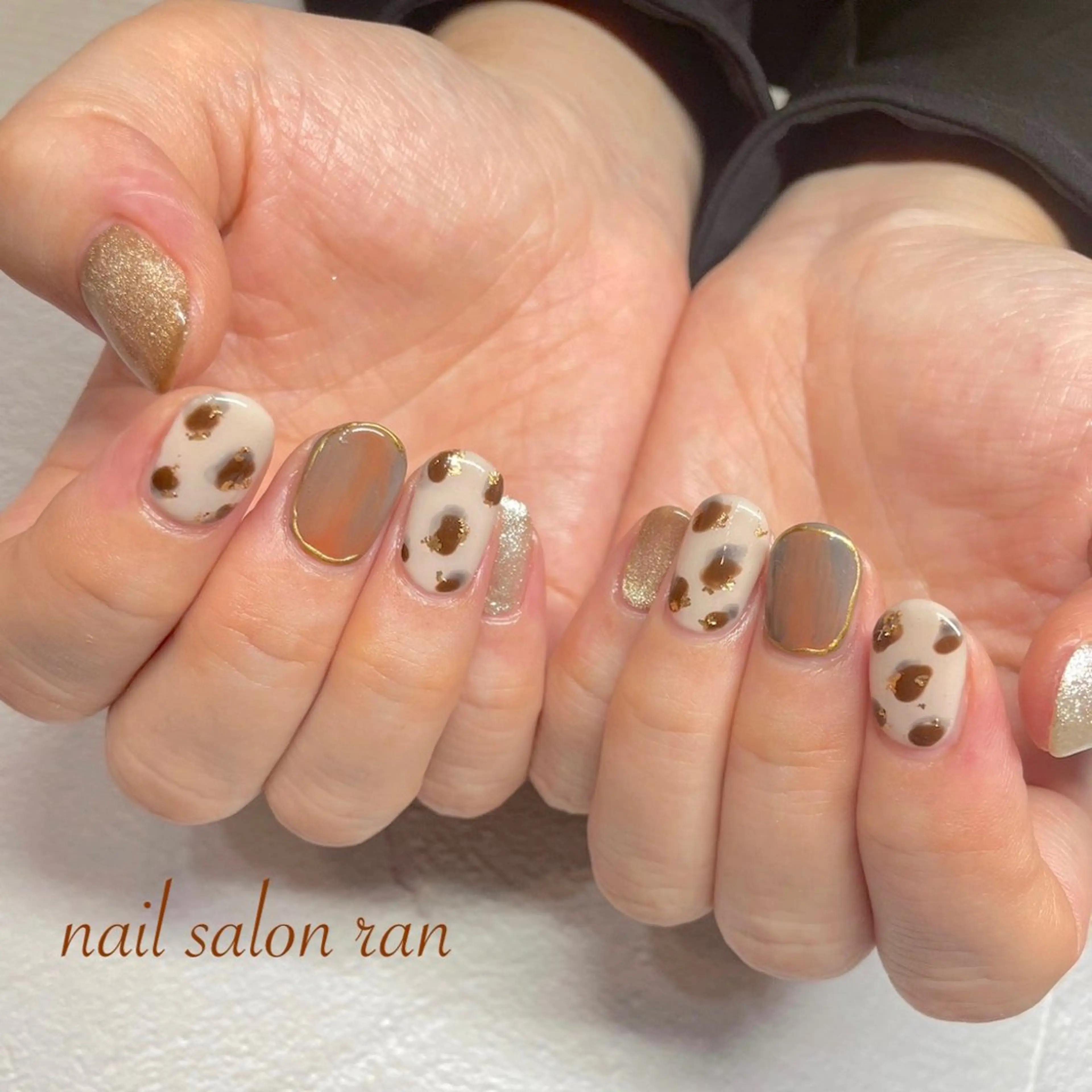 ネイル アニマル柄 オーロラネイル ミラーネイル ニュアンスネイル nailsalon ranのネイルデザイン