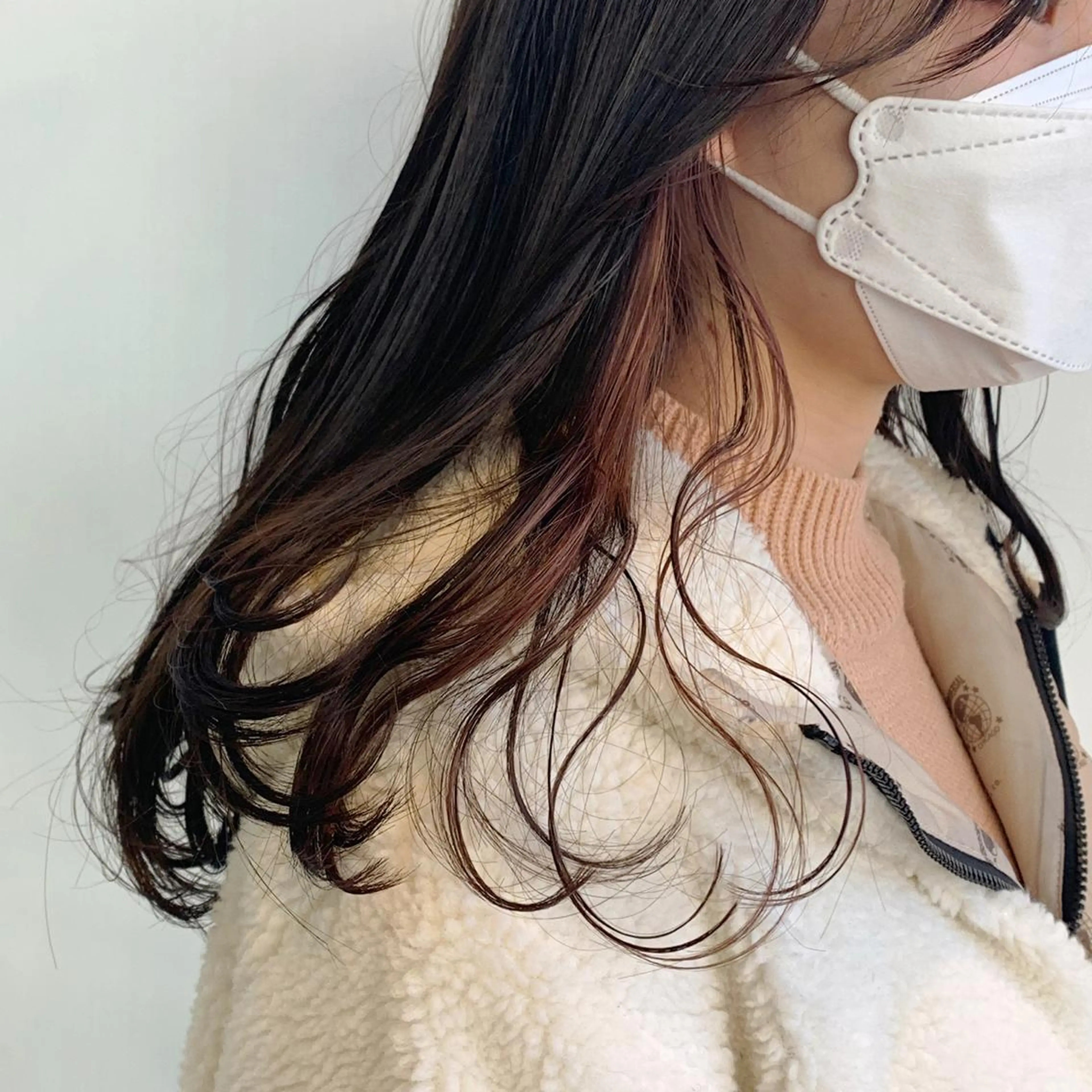 ロング カラー ブラウンカラー ピンクカラー ピンクブラウン カトウ ユウカのヘアスタイル