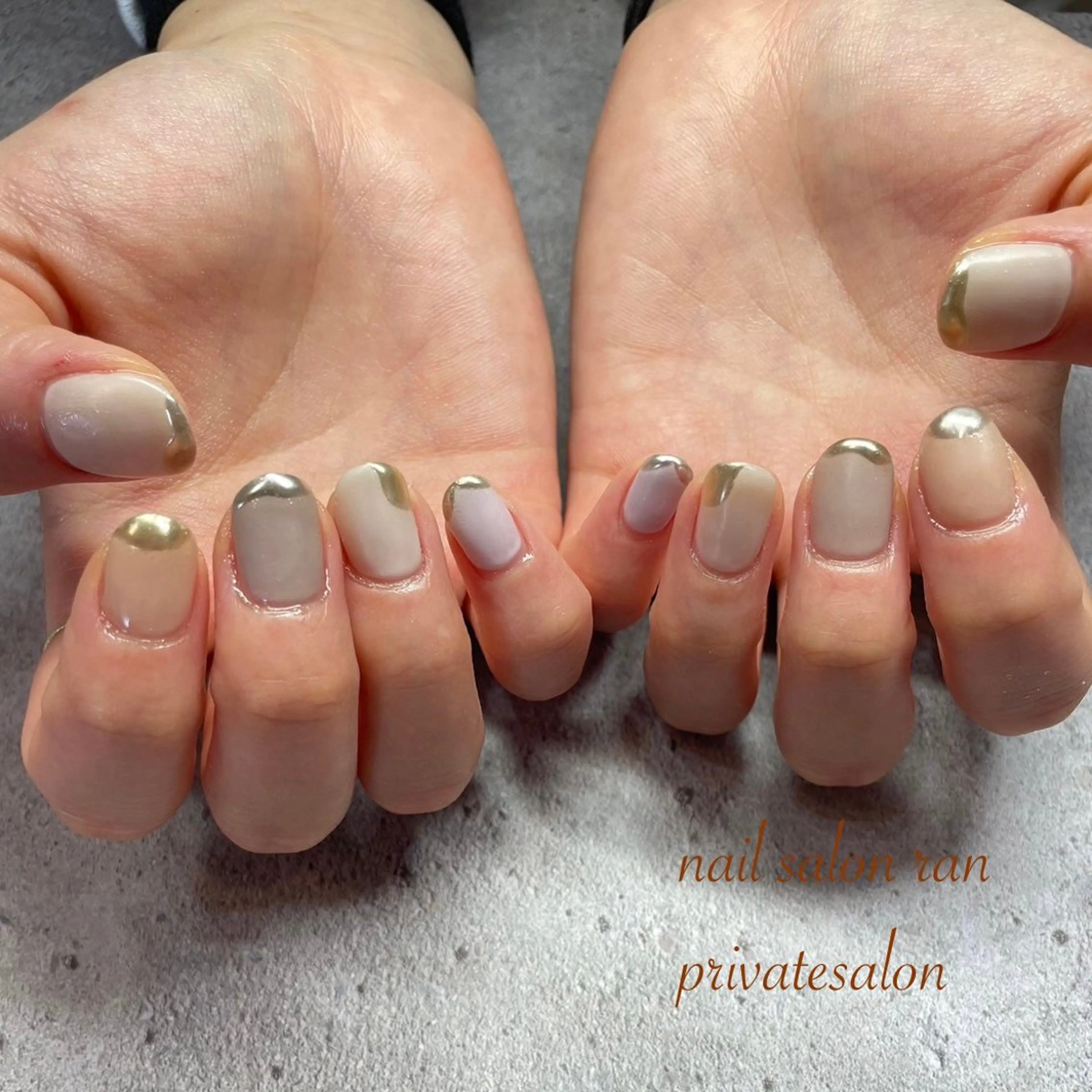 ネイル フレンチネイル ミラーネイル ワンカラーネイル ハンドネイル ハンドケア nailsalon ranのネイルデザイン