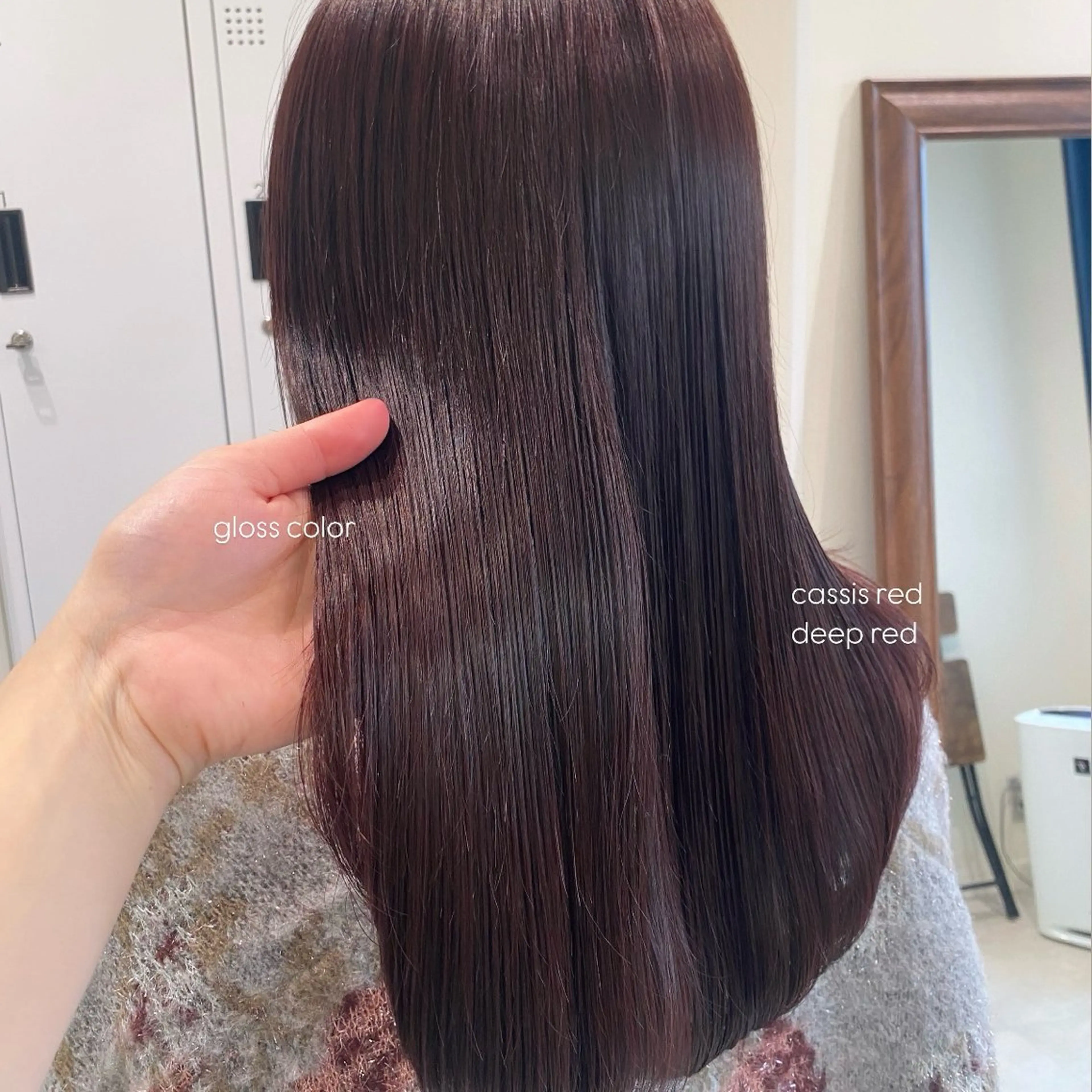 セミロング カラー カシス レッドカラー 暖色カラー /ヘアアレンジ/花鈴のヘアスタイル