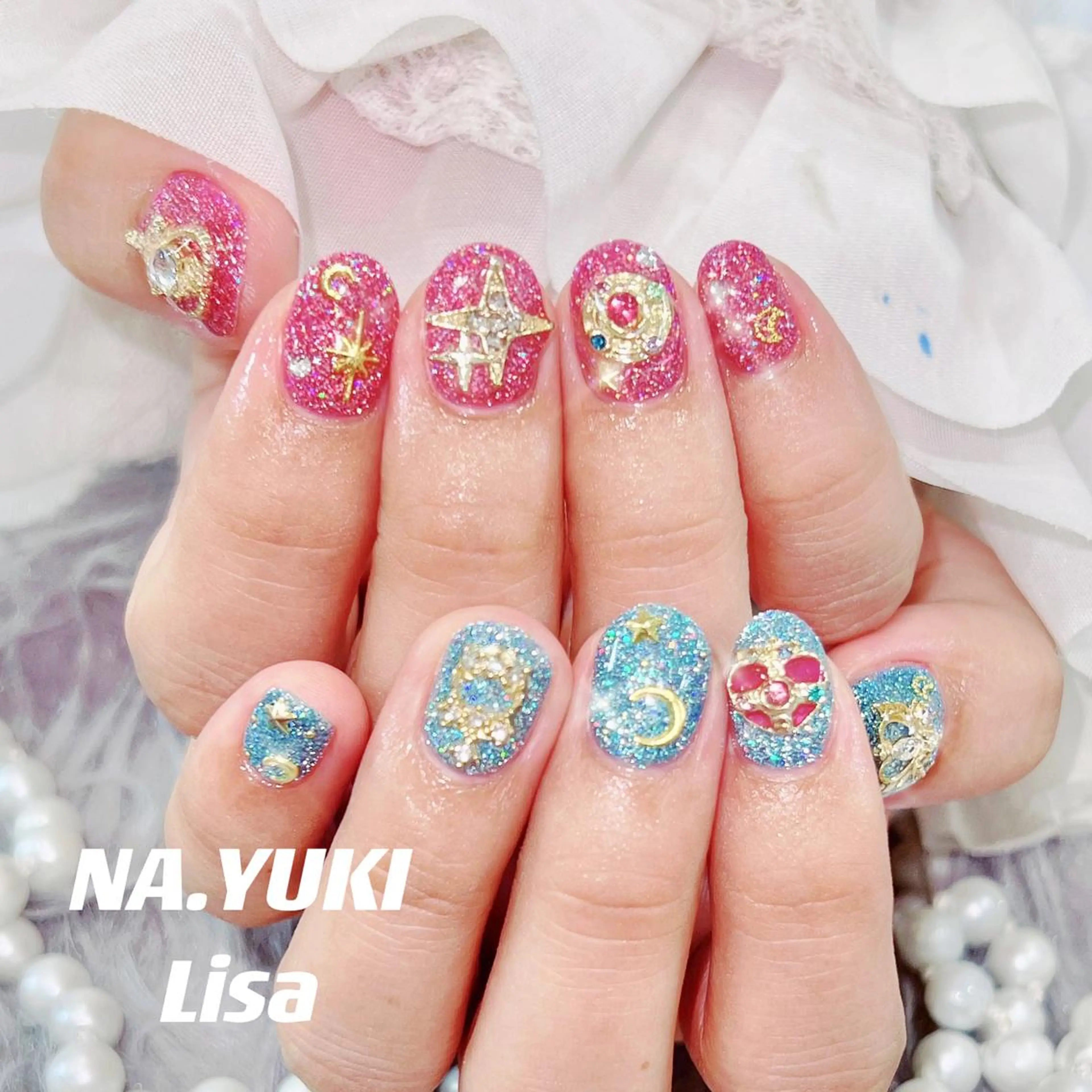 💗人気NO.1持ち込みデザイン120分やり放題7980（デザイン、大きいパーツ6本程度)【初回ジェルオフ無料ケア込み】の写真