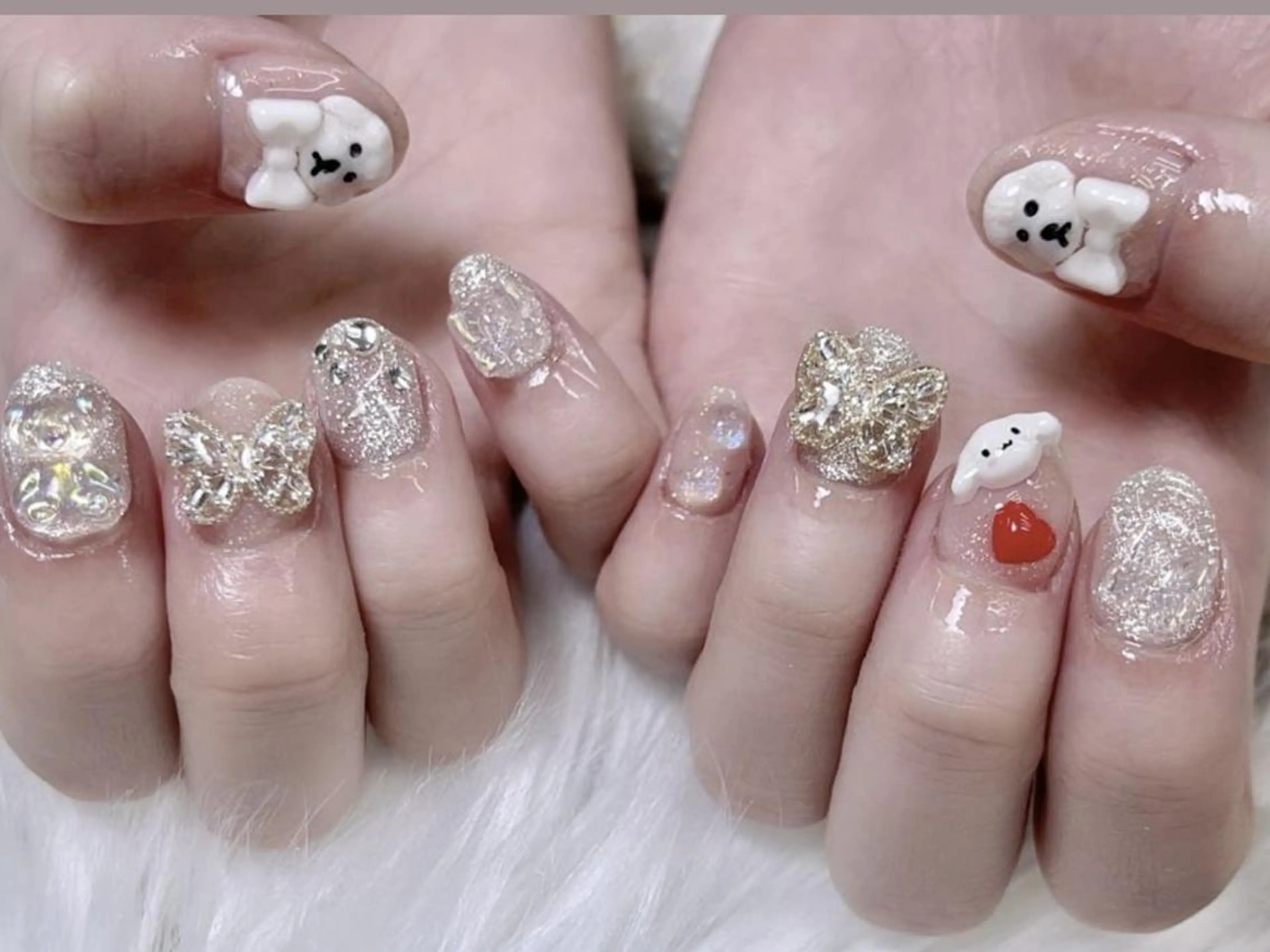 メンズ ネイル アートネイル フレンチネイル ジェルネイル キラキラネイル パラジェル Bloom kabukiのネイルデザイン