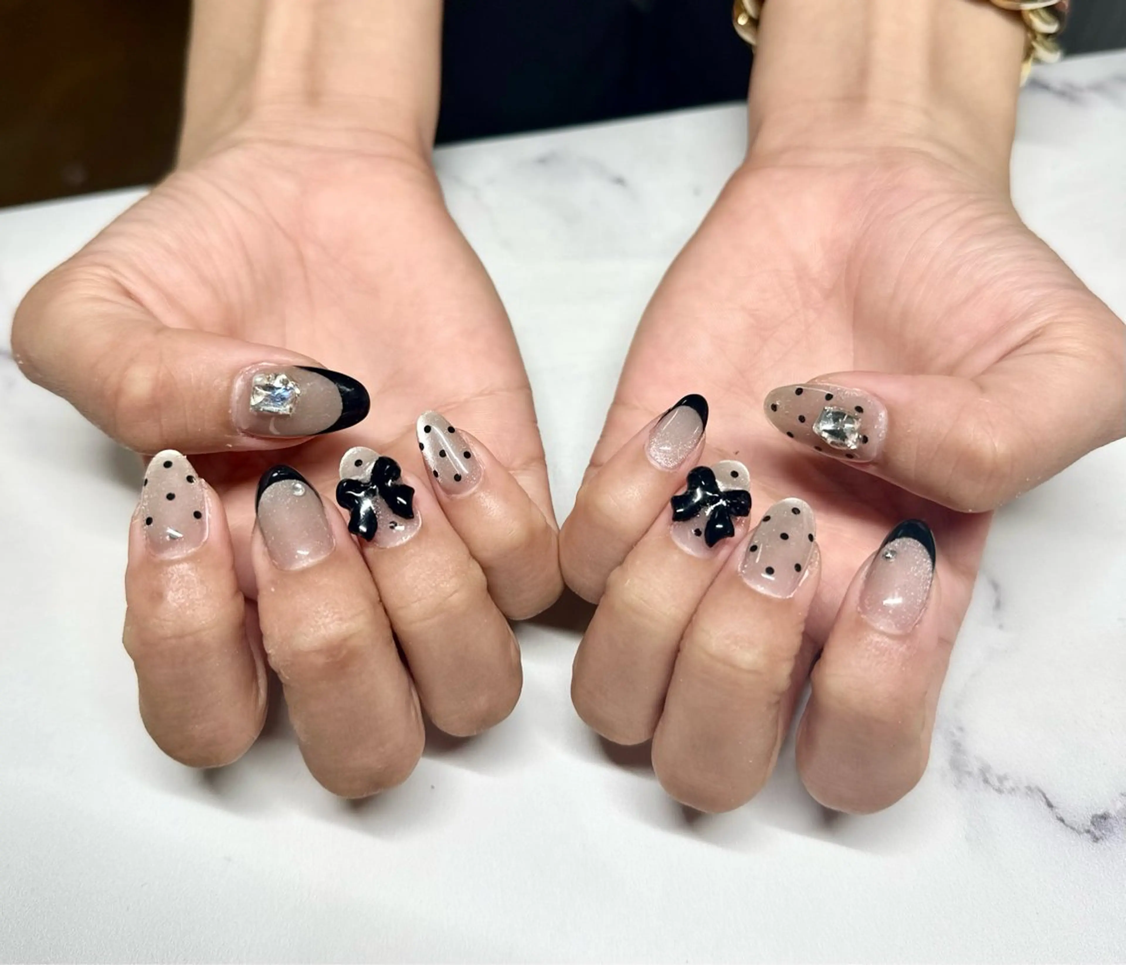 ネイル Chiara チップ長さ出しのネイルデザイン