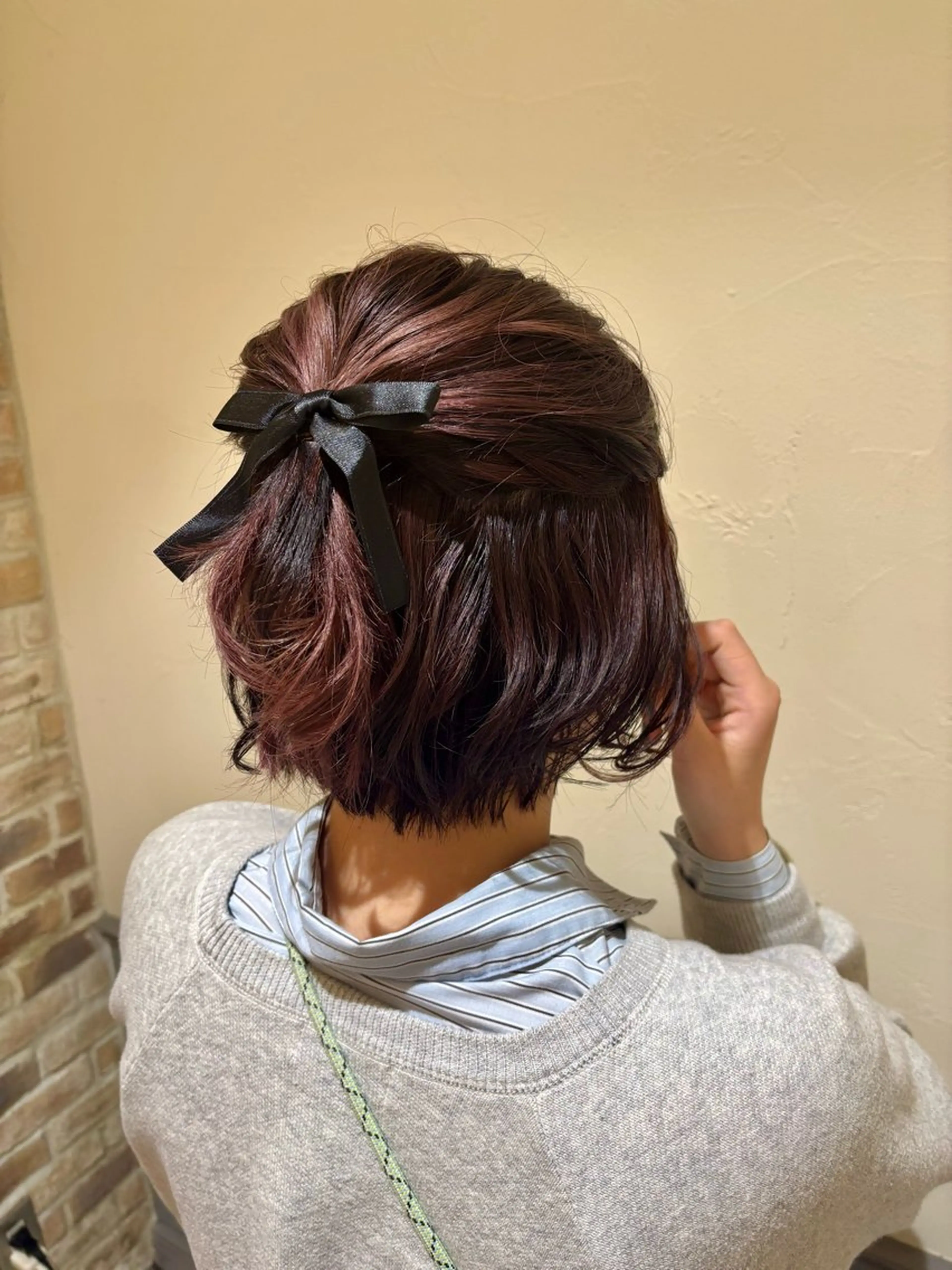 ミディアム ヘアアレンジ ボブ ヘアセット Noel .⋆𝜗𝜚のヘアスタイル