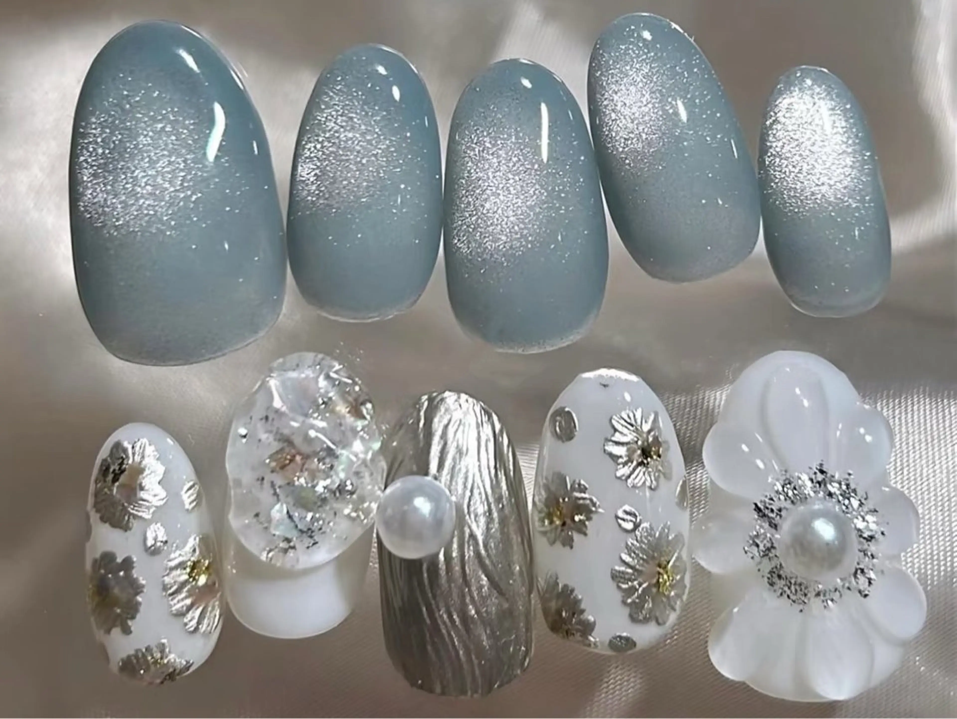 ネイル アートネイル チークネイル 長さ出し フラワーネイル フレンチネイル YK Beauty Salonのマツエク・マツパデザイン