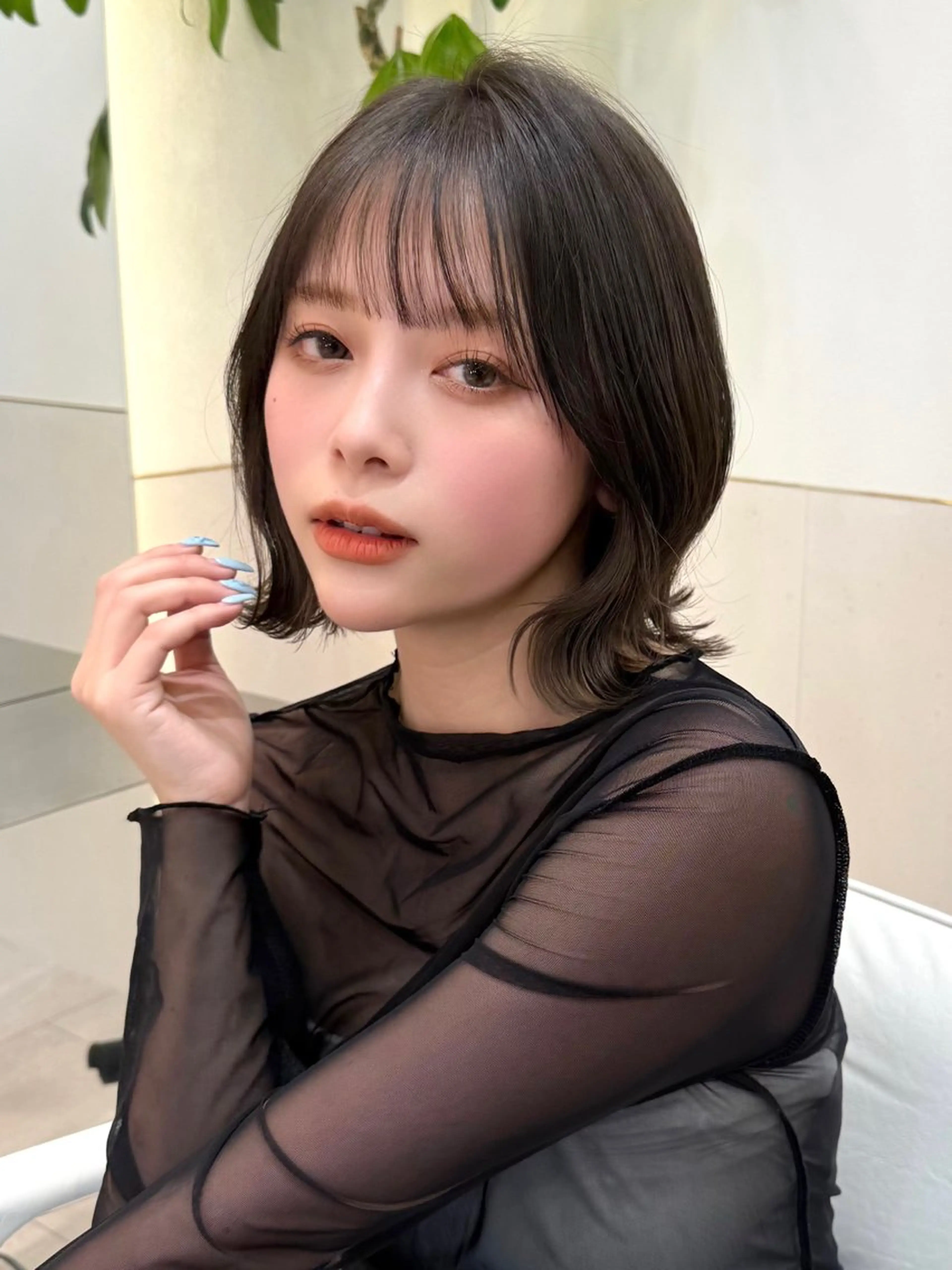 ミディアム カット ヘアカラー トリートメント 新宿/髪質改善/ボブ 韓国レイヤー大重聖斗のヘアスタイル