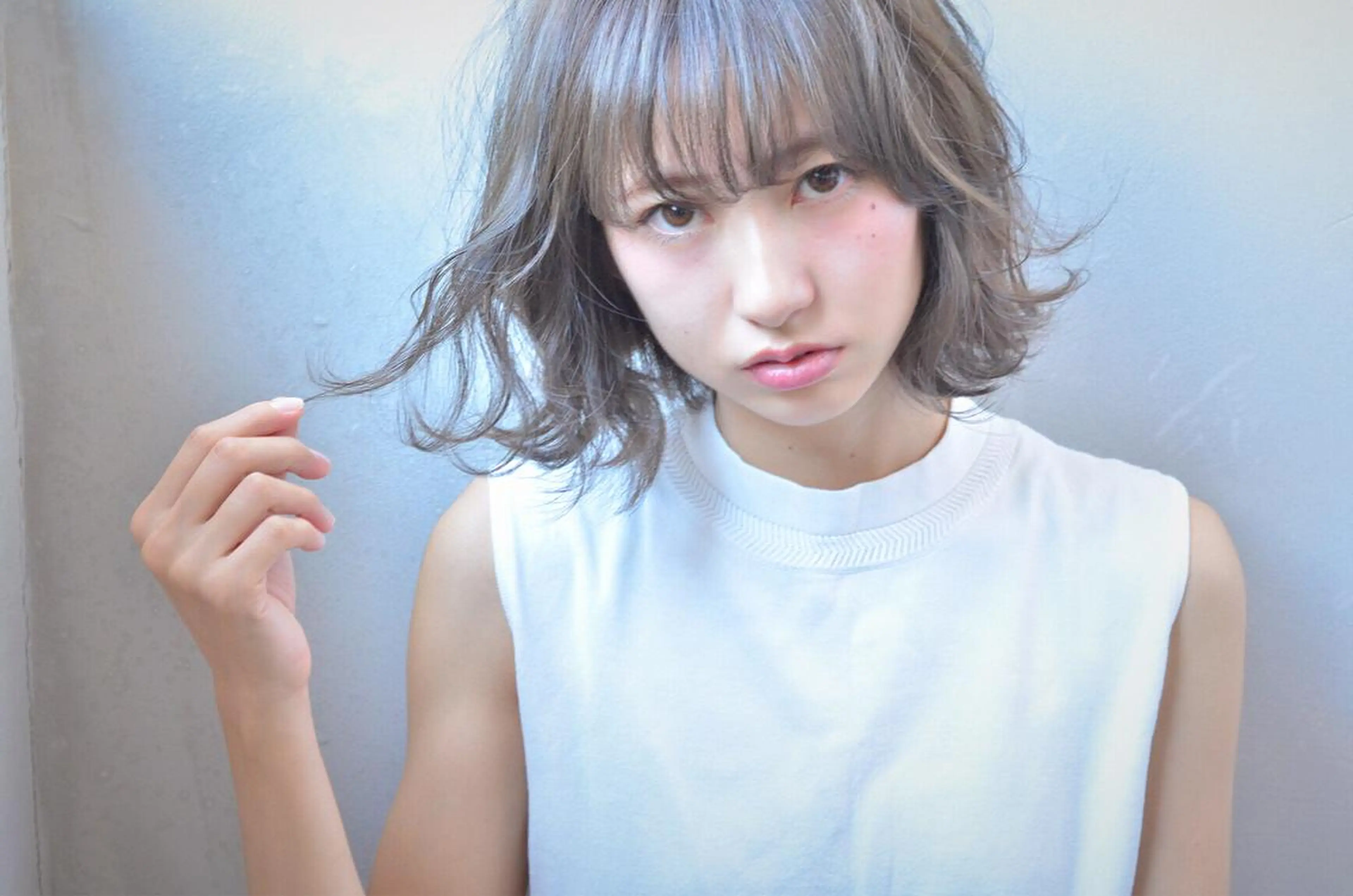 ショート ミディアム カラー パーマ ヘアアレンジ ブルーカラー ブルージュ autre所属・大久保 ひでなりのヘアスタイル
