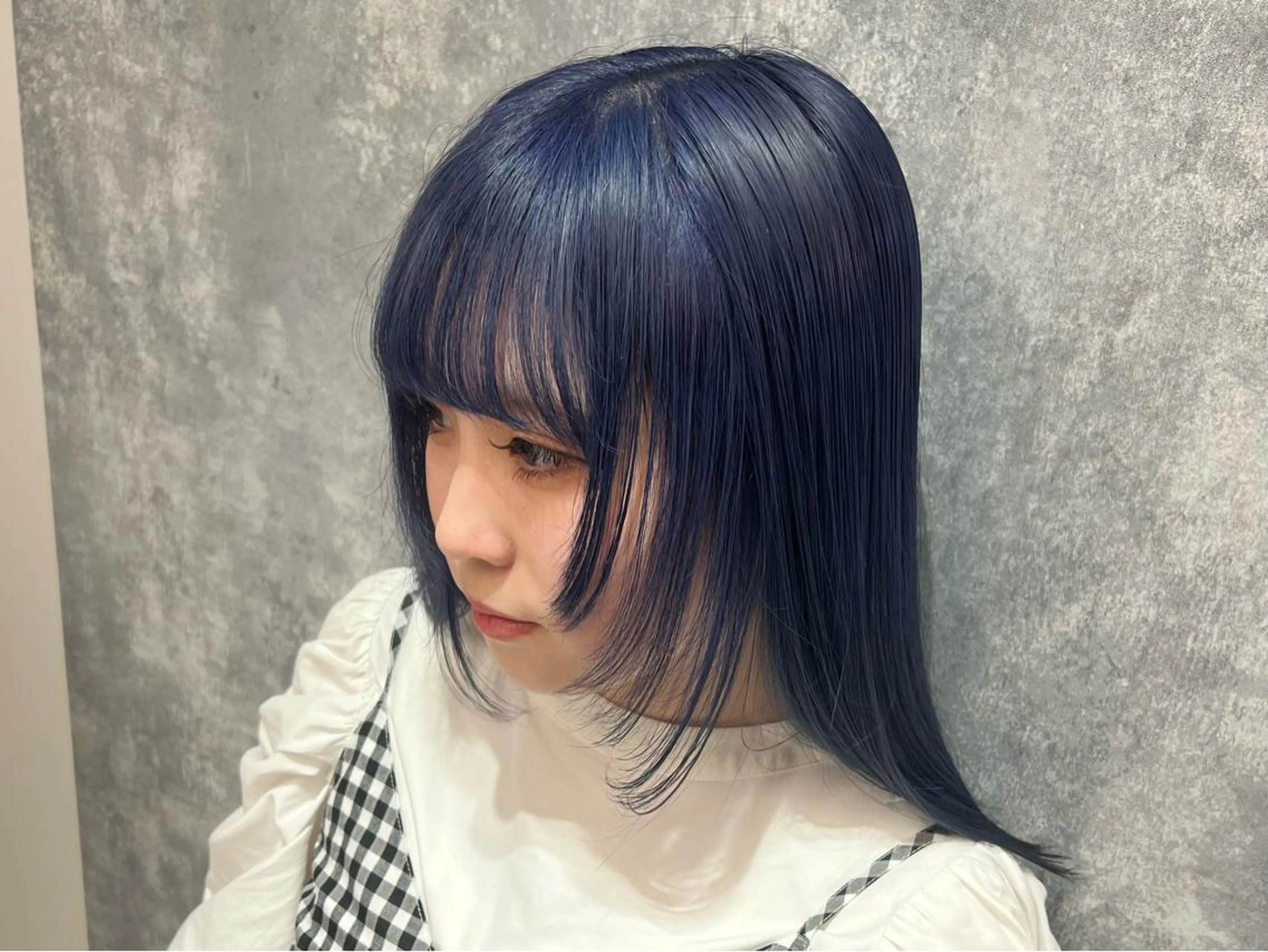 セミロング カラー 👑垢抜け韓国ヘア ハッシュカット唯澄のヘアスタイル