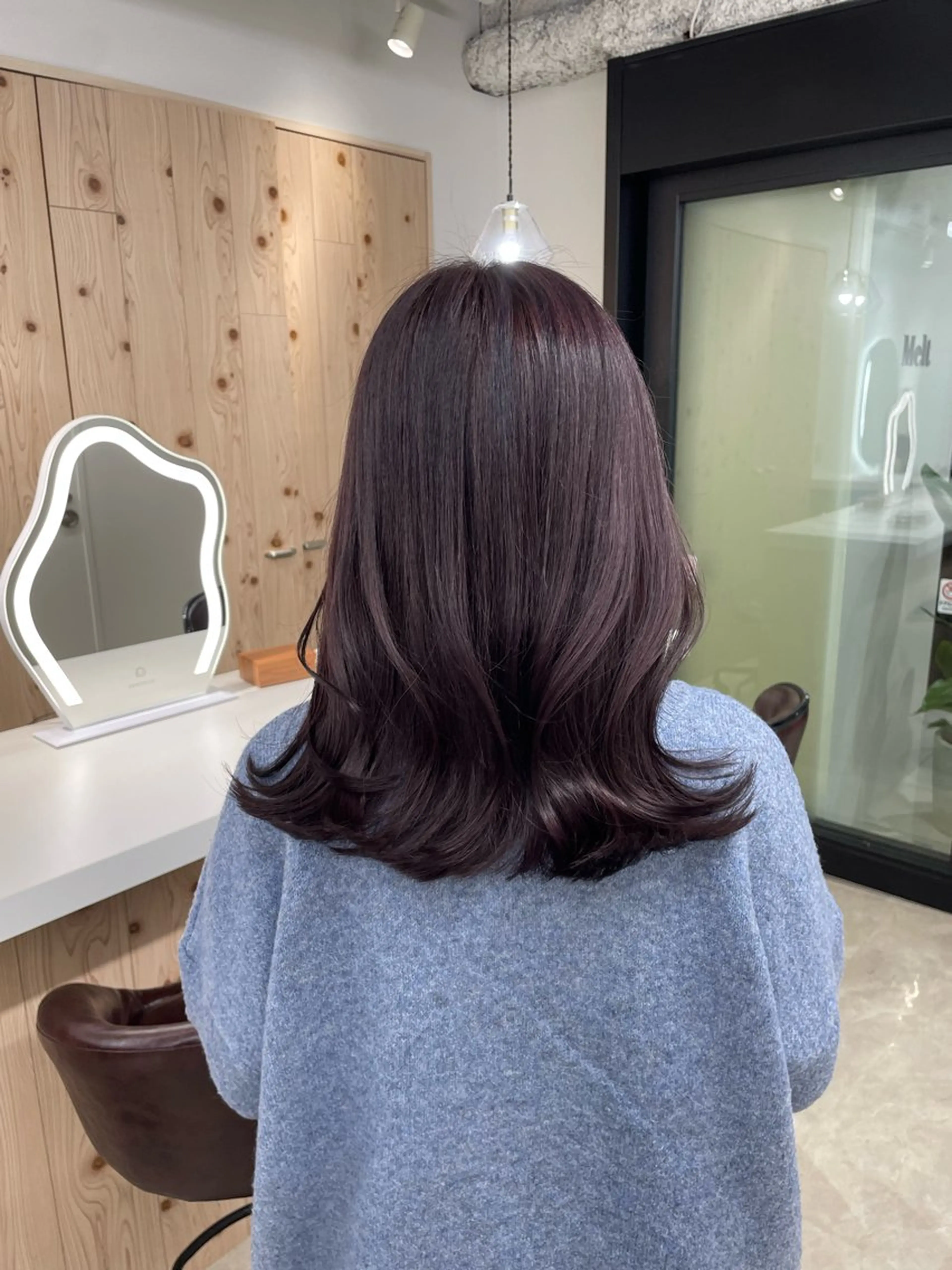 セミロング カラー カット ヘアカラー トリートメント ヘアセット 新宿/韓国ヘア/ 髪質改善ストレートのヘアスタイル