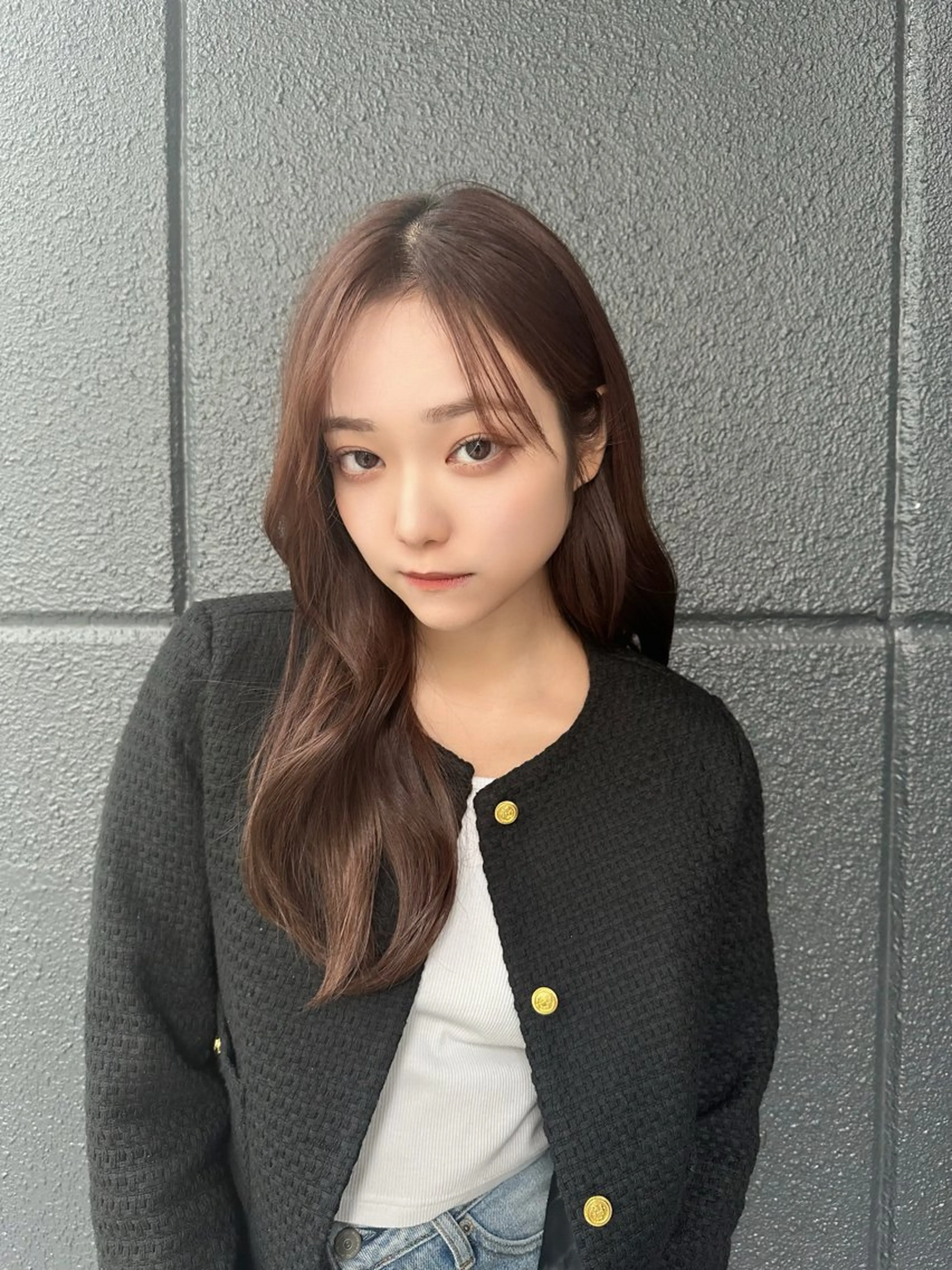 ロング 裕千/くびれヘア/ 韓国風ヘア/顔まわりのヘアスタイル