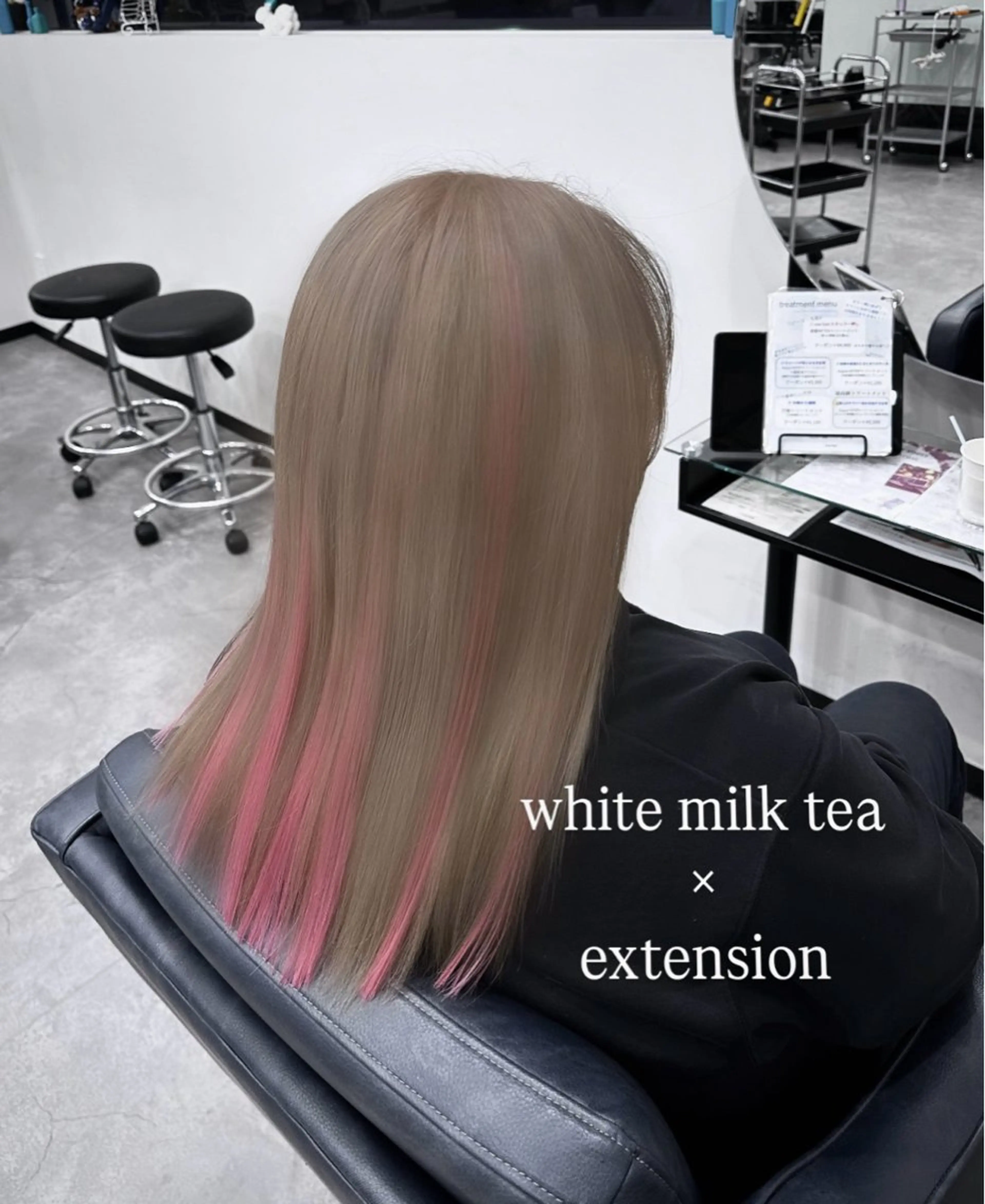 セミロング カラー ブリーチ 透明感カラー ハイライトカラー ピンクカラー エクステ ヘアカラー ブリーチカラー/ 透明感カラー/竜希のヘアスタイル