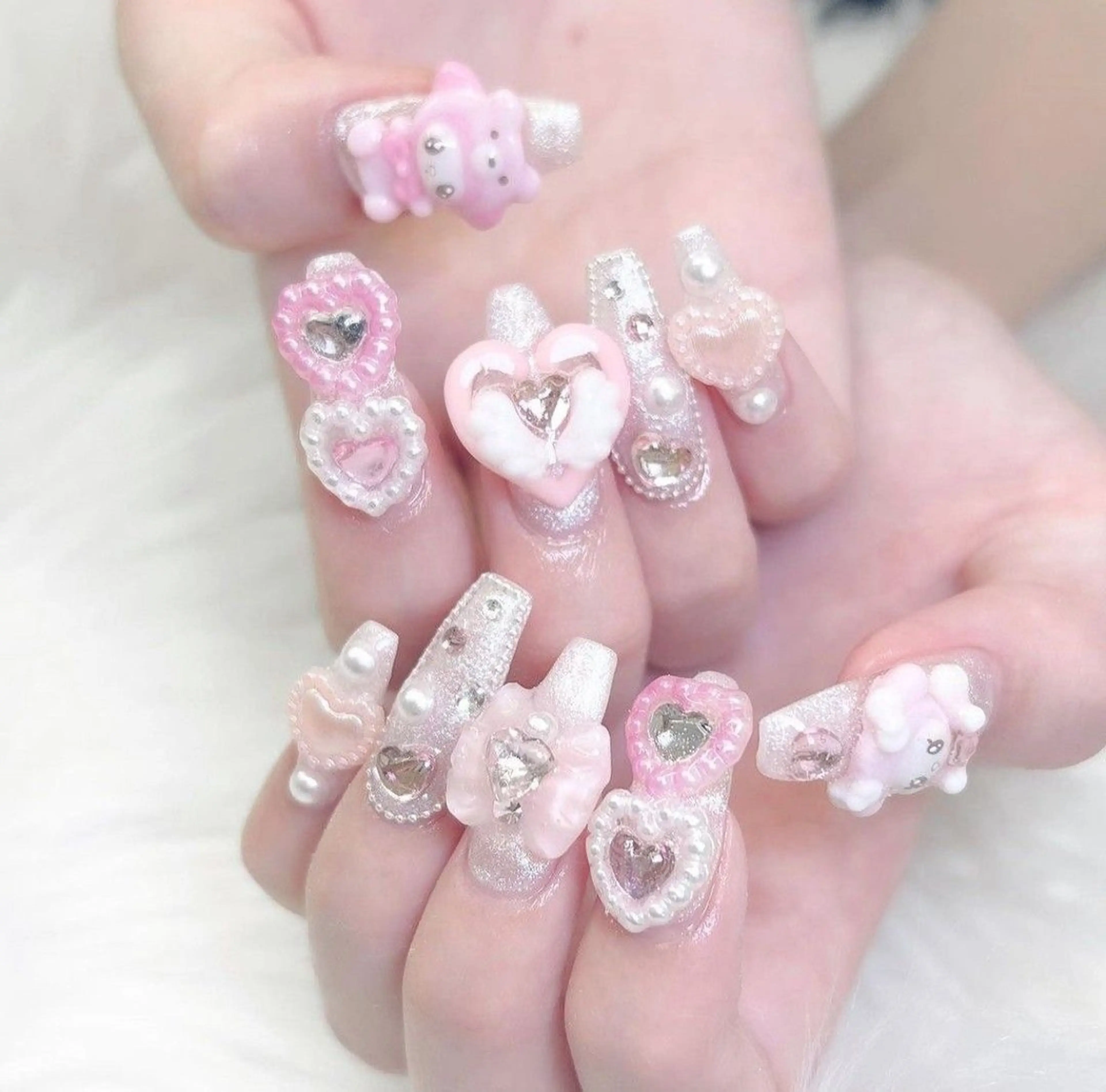 ネイル 長さ出し マグネットネイル ミラーネイル ピンク ネイルチップ Lee Nailsのネイルデザイン