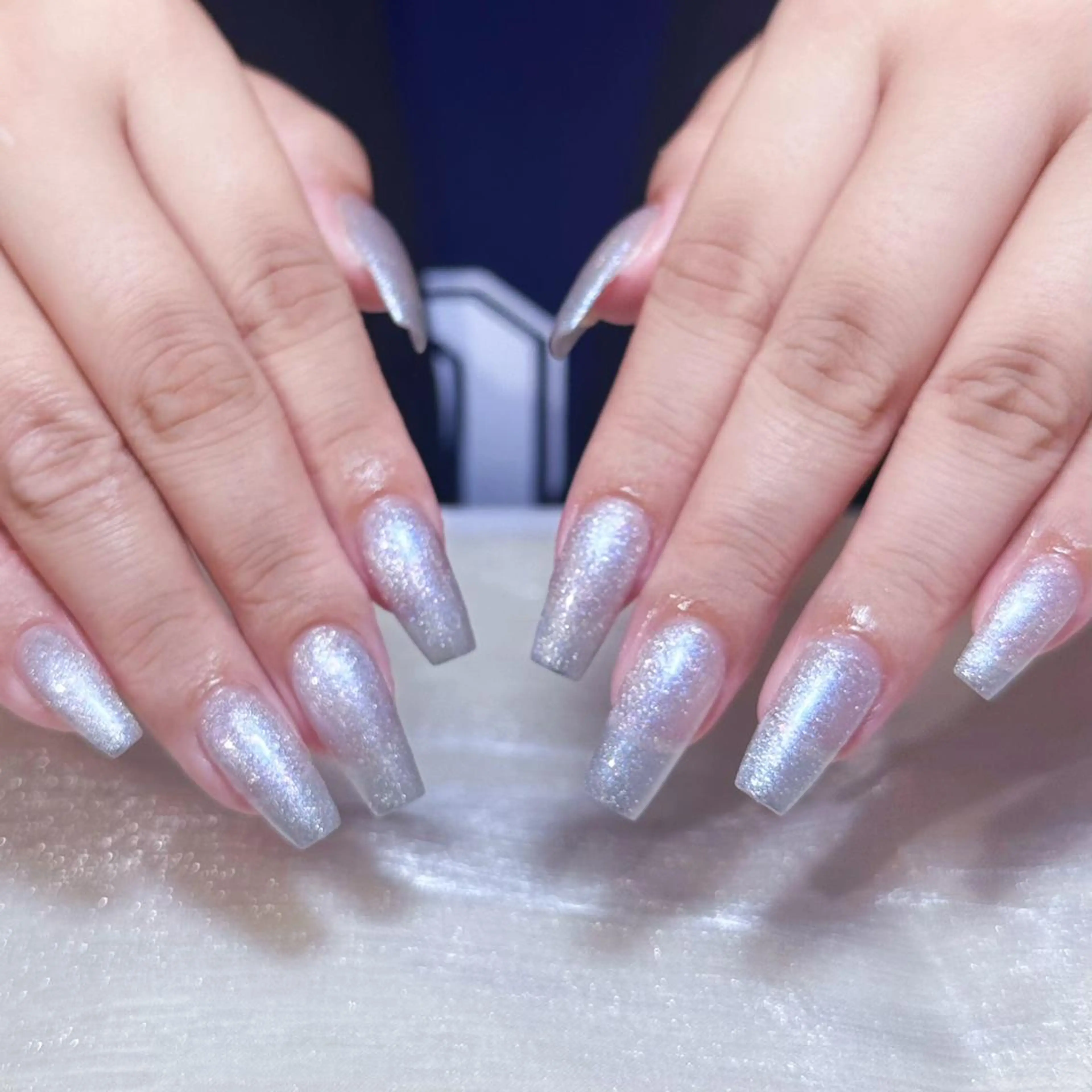 ネイル アートネイル オーロラネイル ガーリー キラキラネイル マグネットネイル ハンドネイル Diamond ✨のネイルデザイン