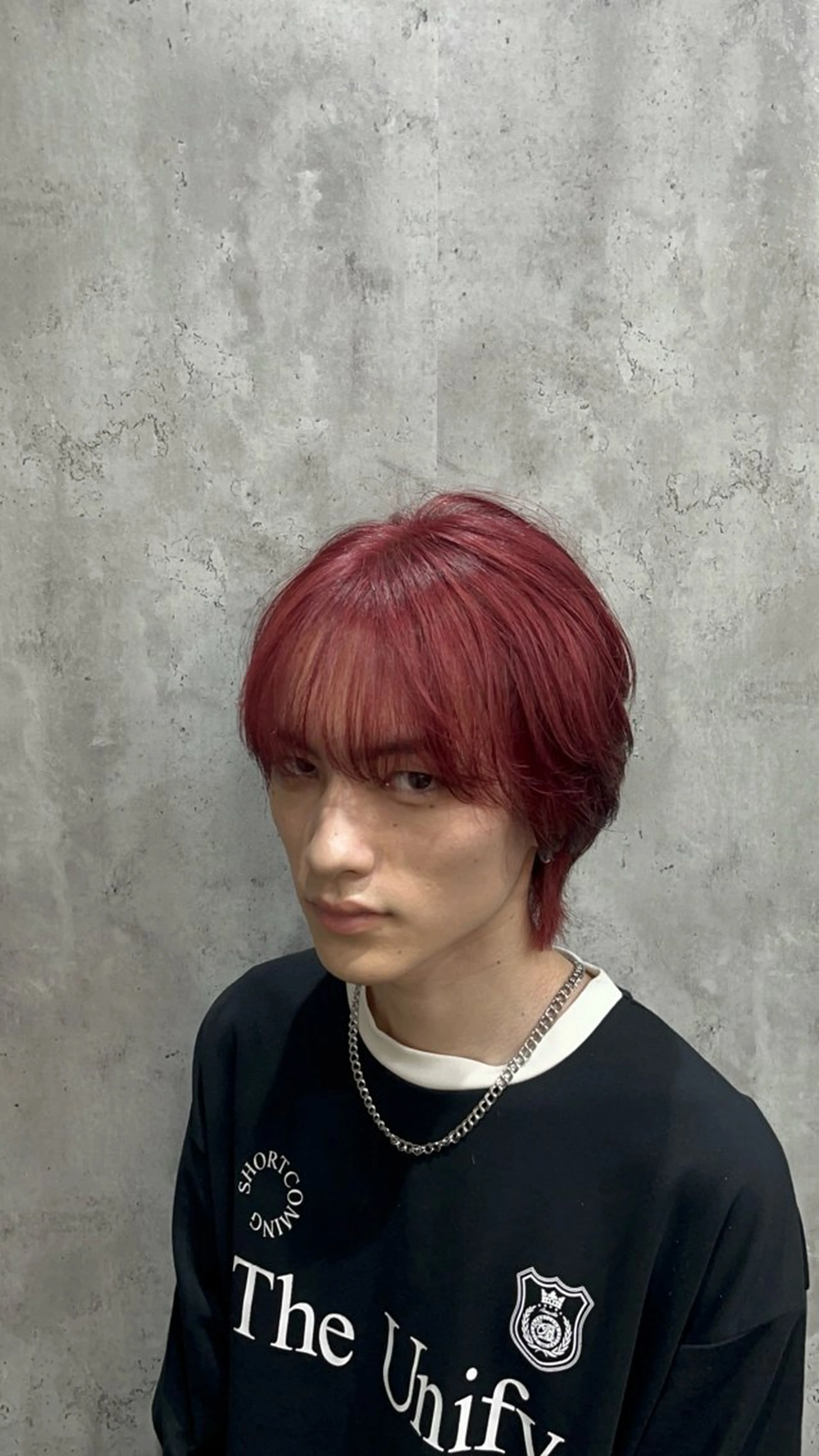 ミディアム カラー パーマ メンズ レッドカラー 🦄カイ/メンズ 韓国ヘア/パーマ🦄のヘアスタイル