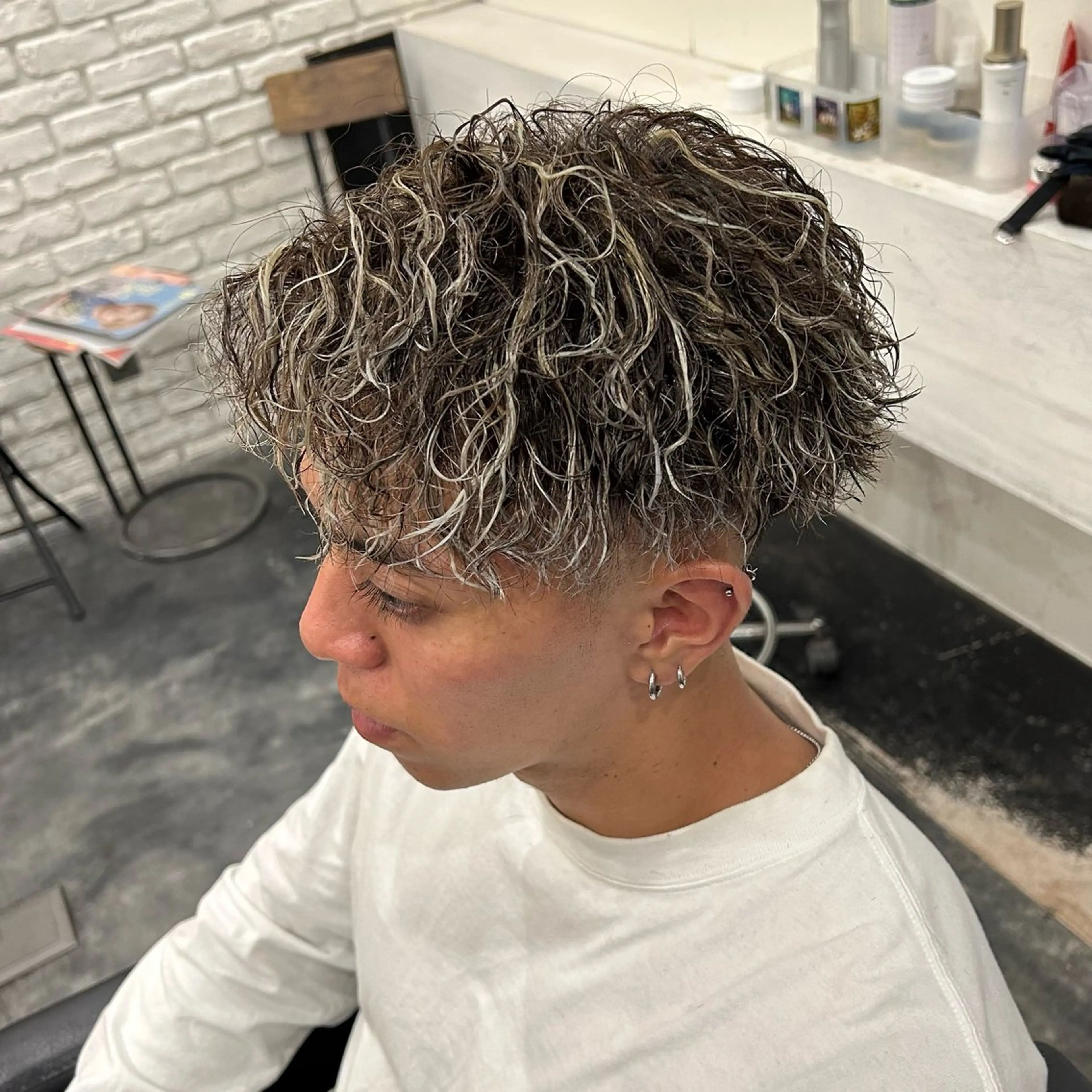 ショート カラー パーマ メンズ カット ヘアカラー パーマ B TECH by Zen【ビーテックバイゼン】所属・メンズパーマ/京都駅 /メンズ/奥村航平のヘアスタイル